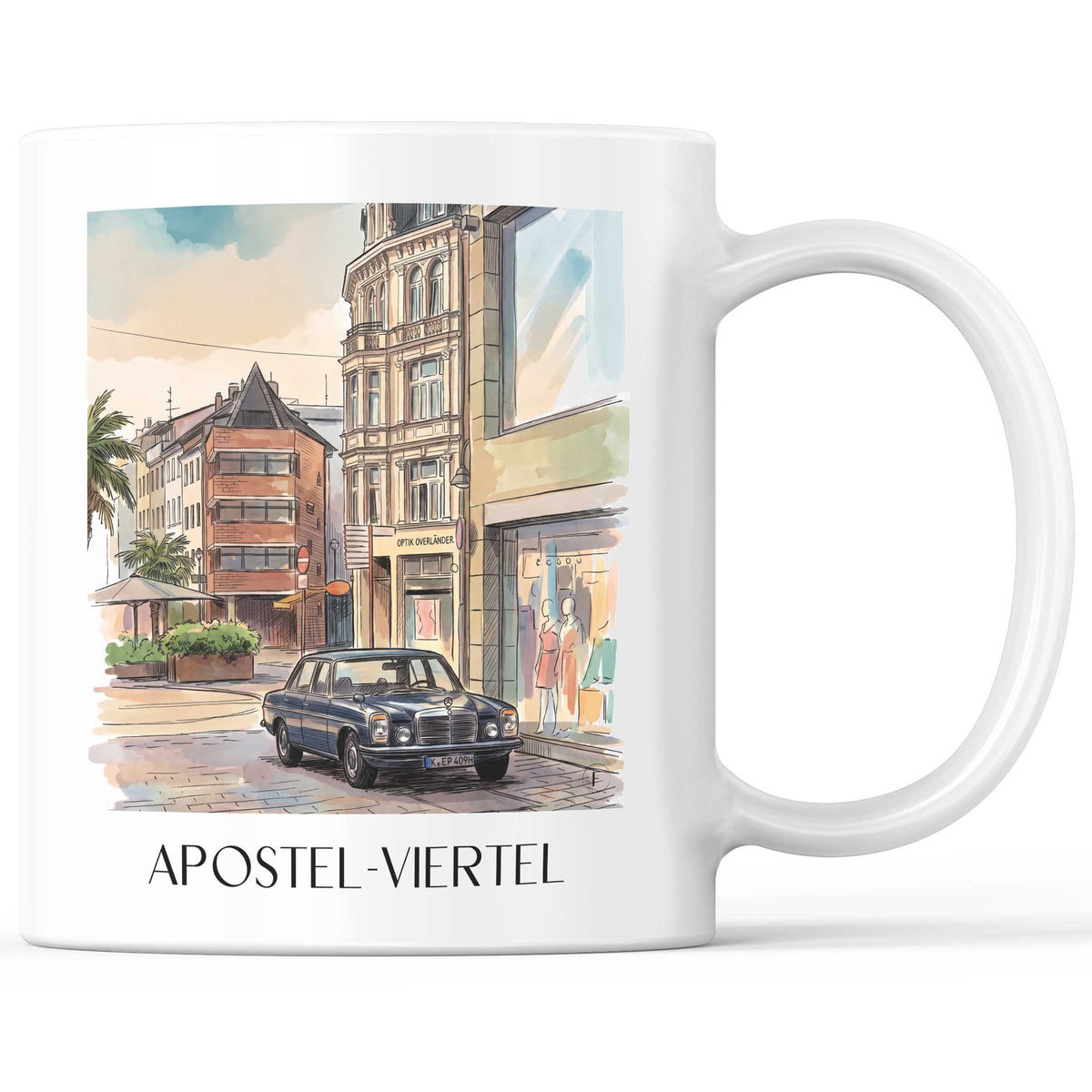 Apostel-Viertel Kaffeebecher - Köln - Deutschland Becher - Kaffeetasse im Aquarell Stil - favplace