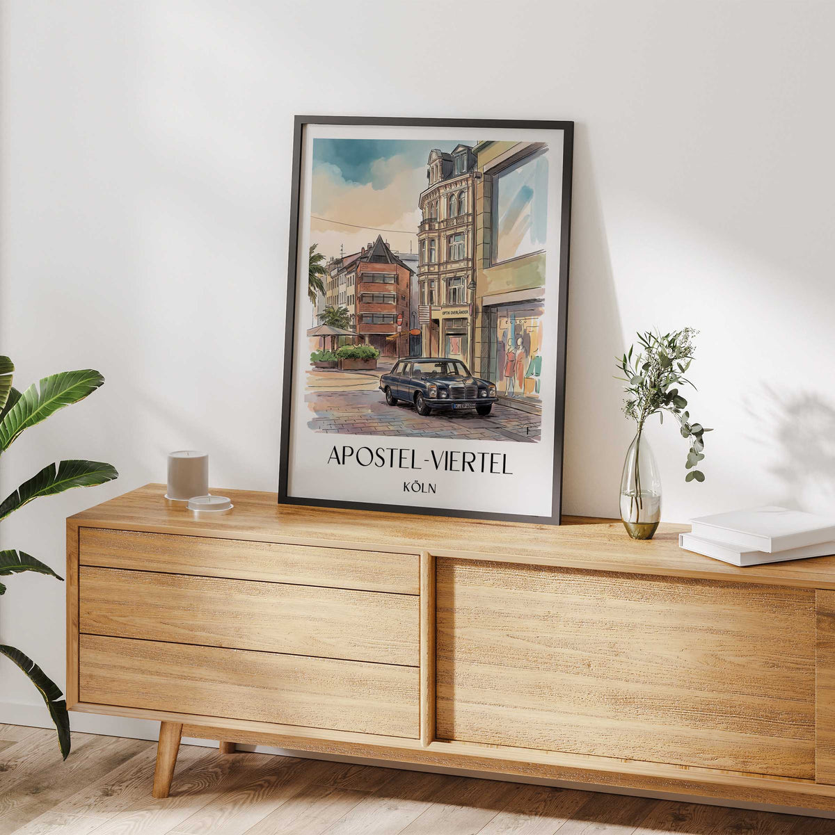 apostel-viertel-köln-deutschland-poster-aquarell