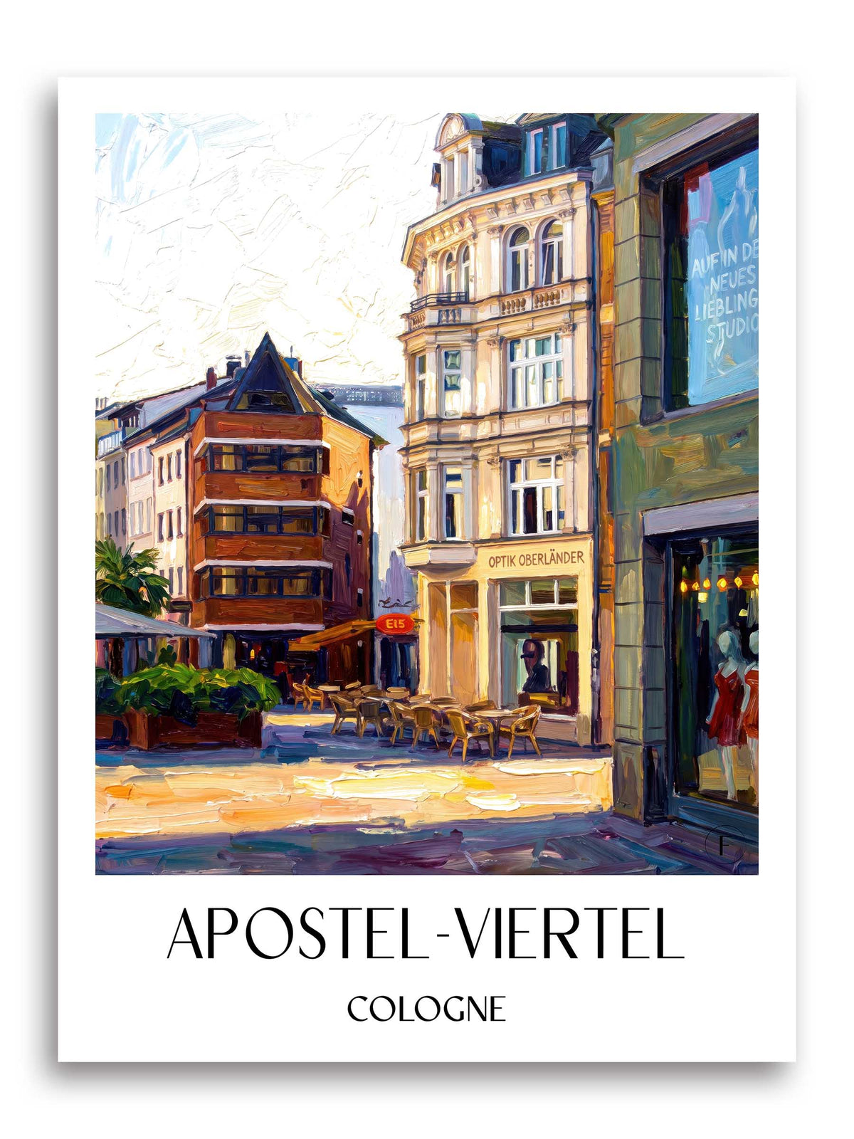 Apostel-Viertel Poster - Köln - Deutschland Kunstdruck - Ölgemälde von A4 bis A1