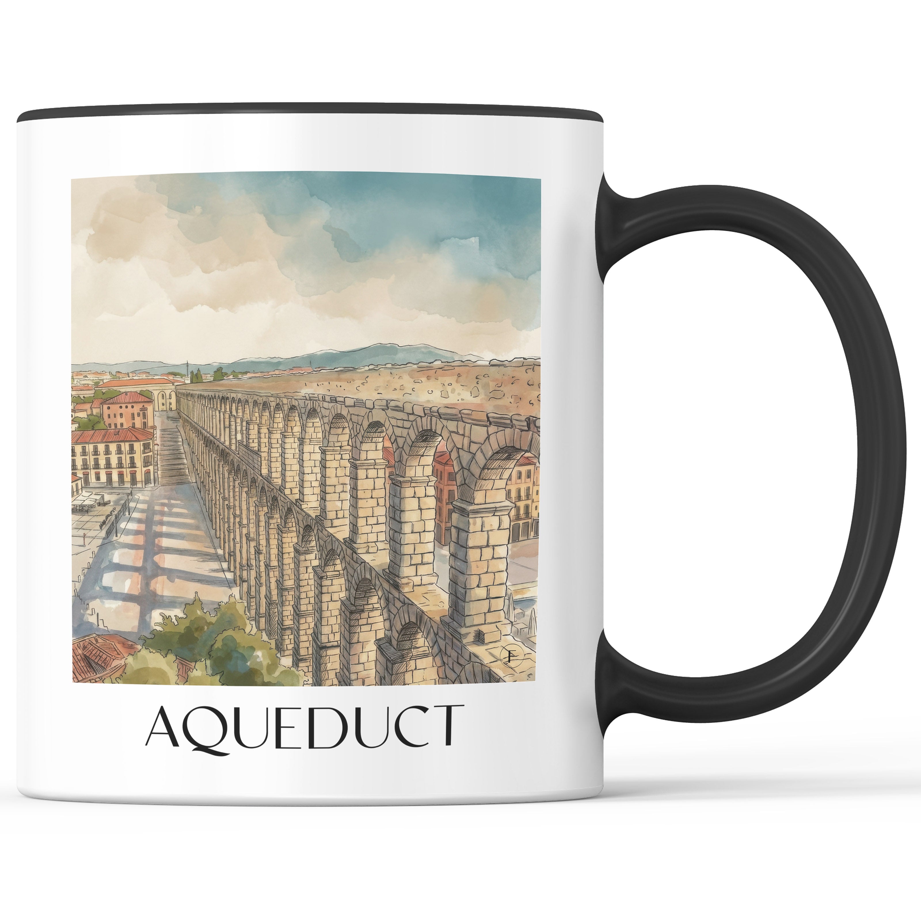 Aquädukt Kaffeebecher - Segovia - Spanien Becher - Kaffeetasse im Aquarell Stil - favplace