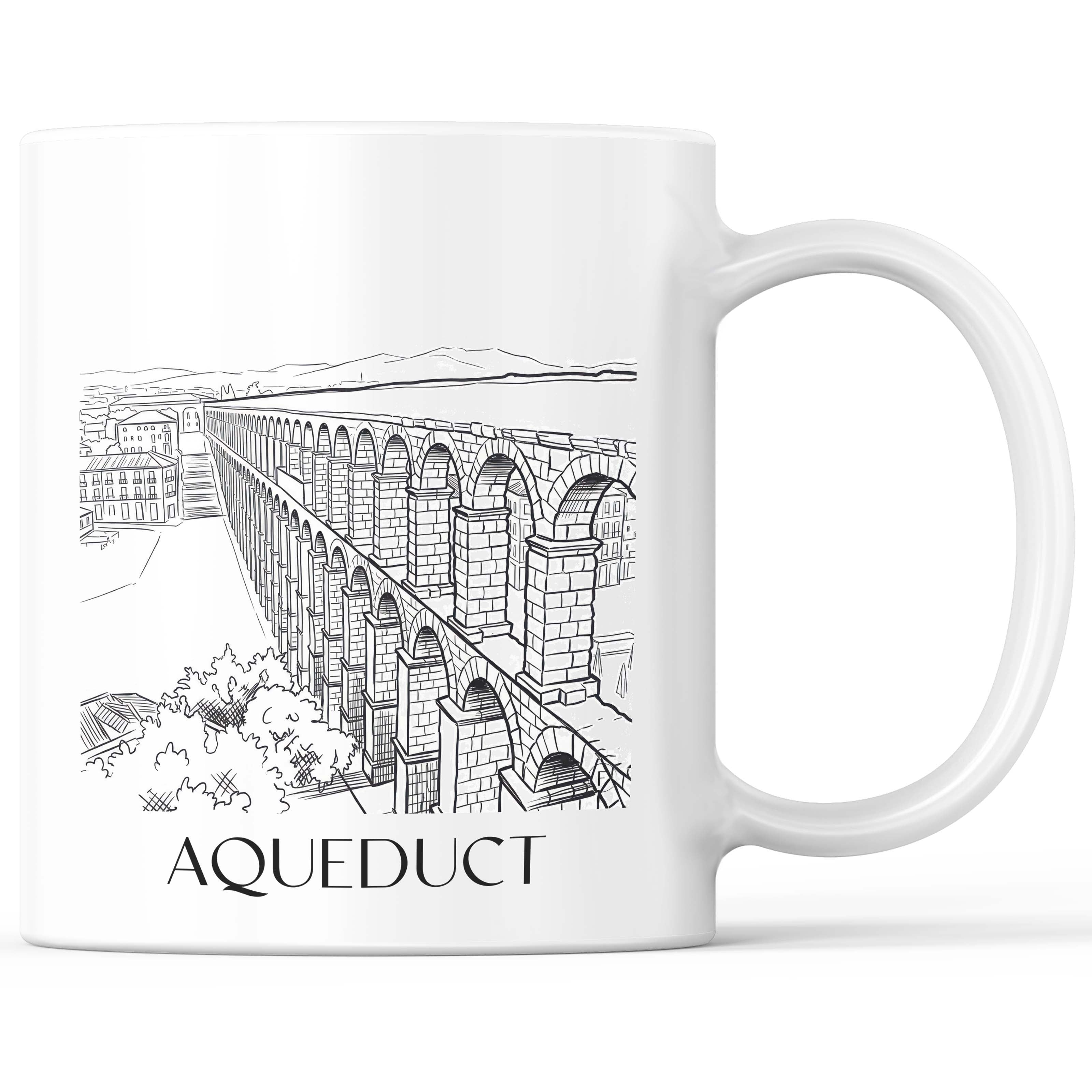 Aquädukt Kaffeebecher - Segovia - Spanien Becher - Kaffeetasse im Skizze Stil - favplace