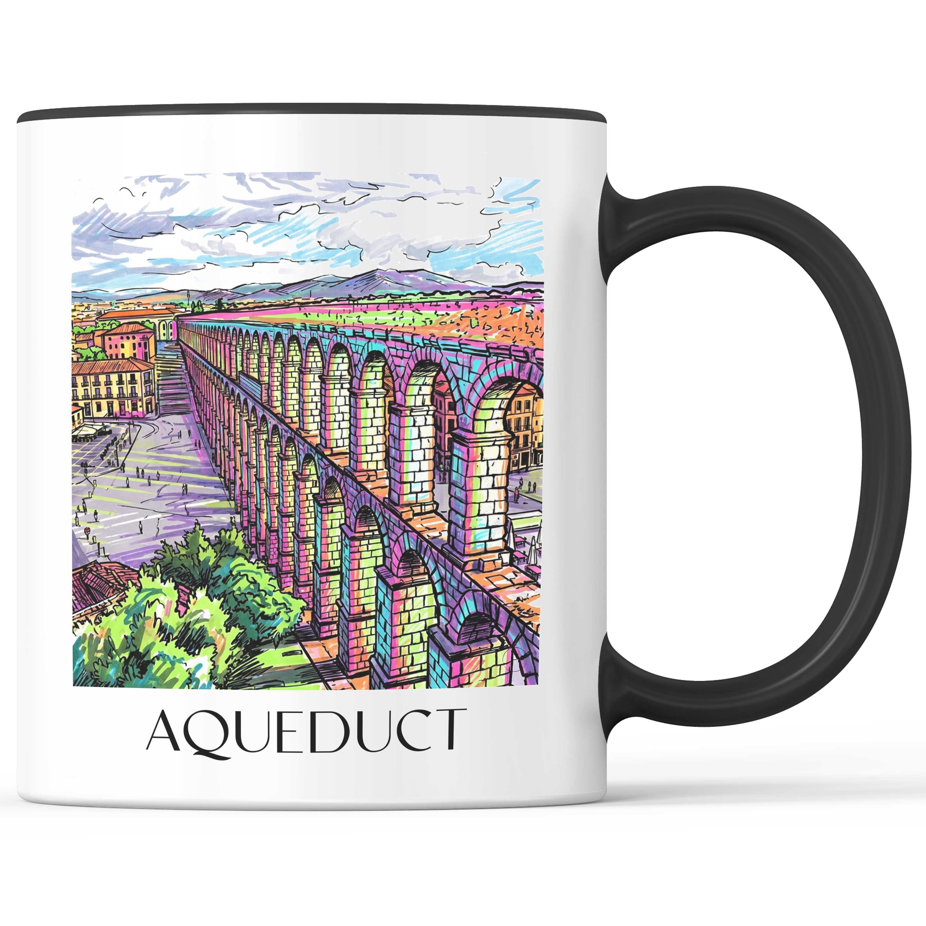 Aquädukt Kaffeebecher - Segovia - Spanien Becher - Kaffeetasse im Tag Graffiti Stil - favplace