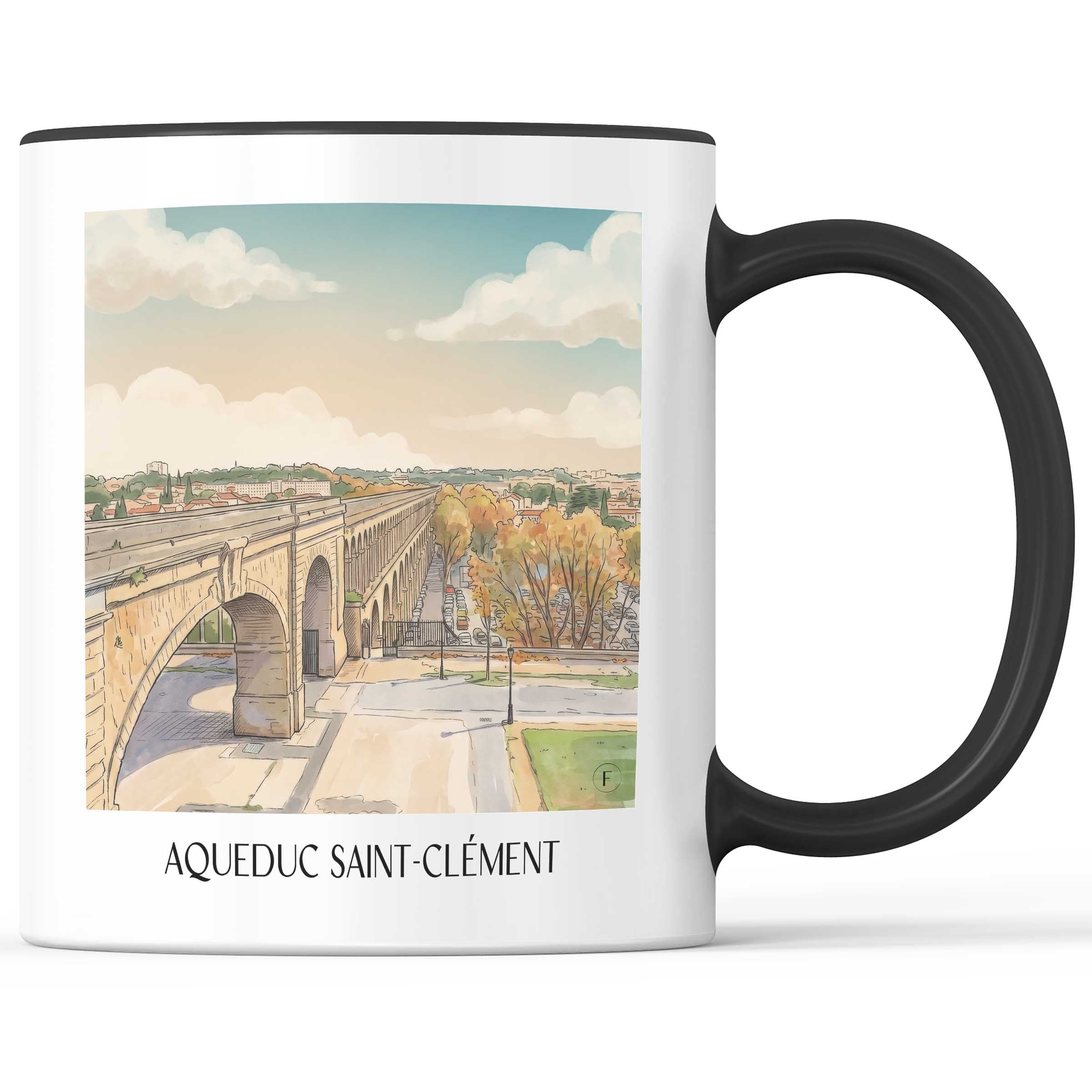 aqueduc-saint-clément-montpellier-frankreich-kaffeebecher-aquarell