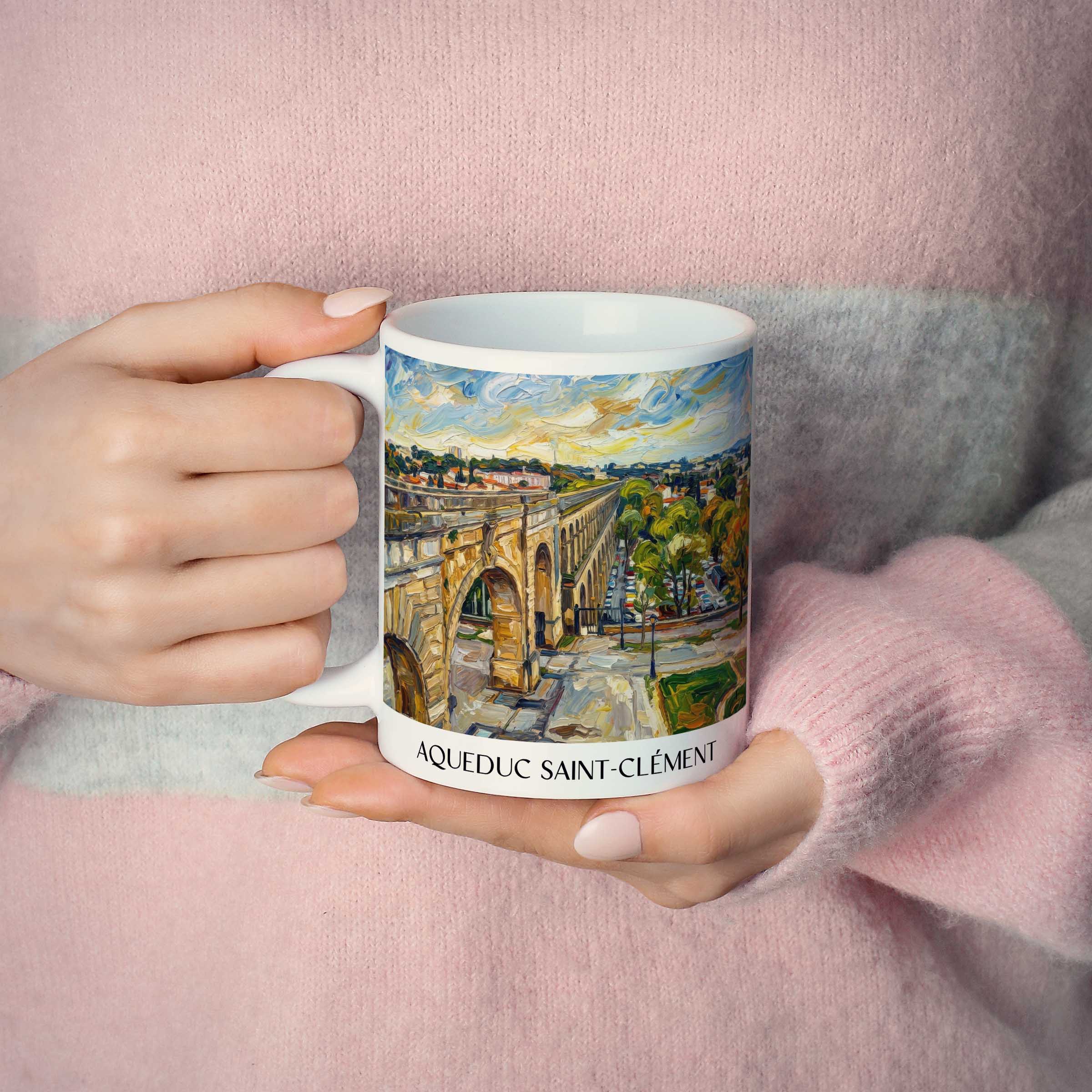 aqueduc-saint-clément-montpellier-frankreich-kaffeebecher-oil-painting-oelgemaelde