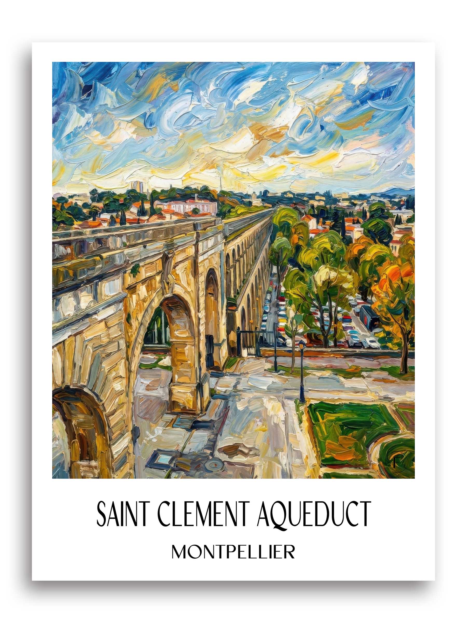 Aqueduc Saint-Clément Poster - Montpellier - Frankreich Kunstdruck - Ölgemälde von A4 bis A1 - favplace