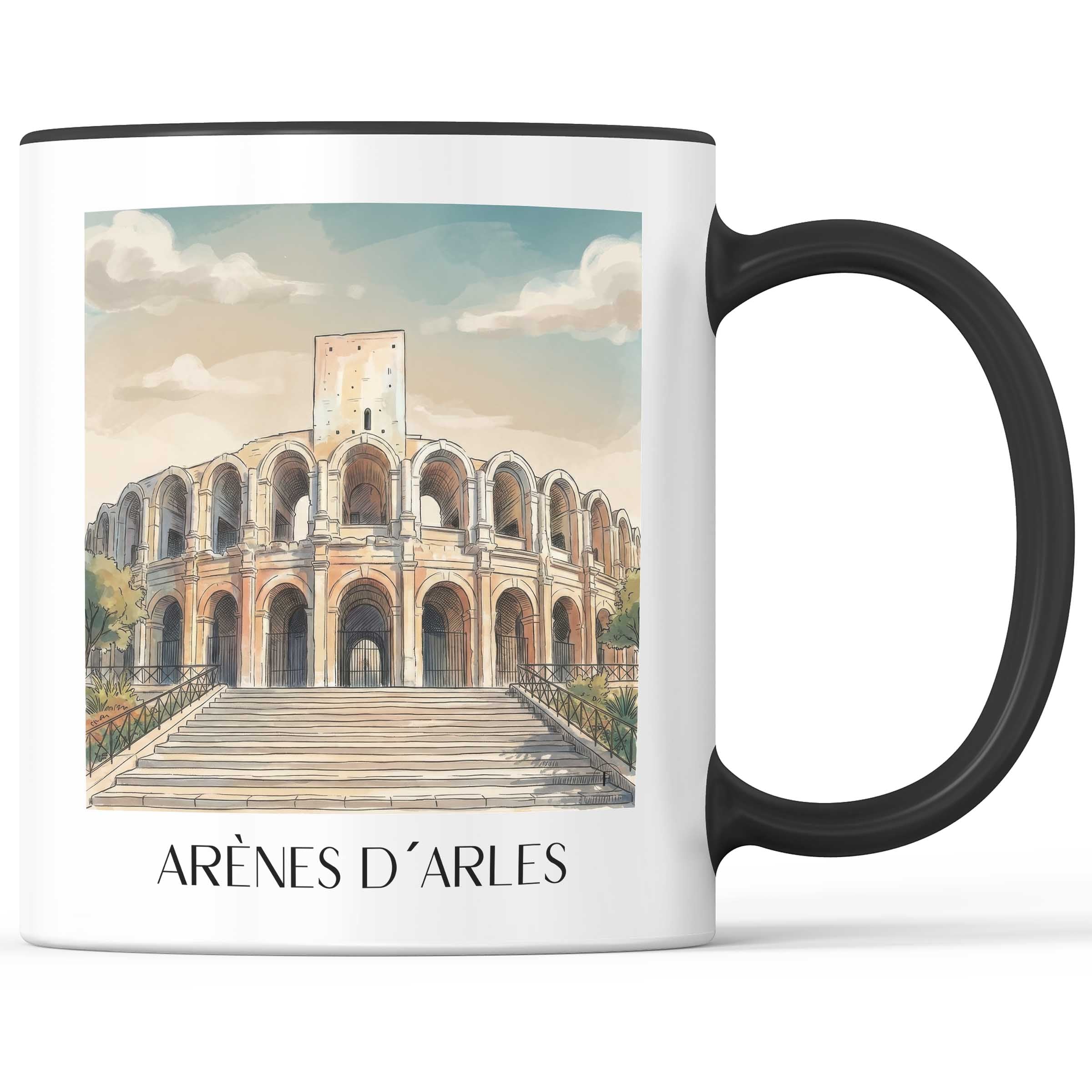 arènes-d´arles-provence-frankreich-kaffeebecher-aquarell