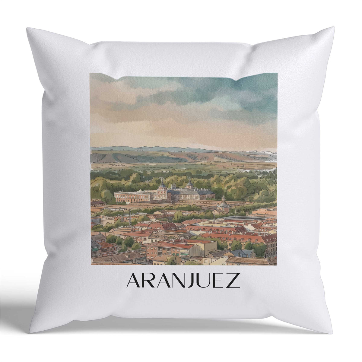 Aranjuez Kissenhülle - Zierkissen Bezug - Spanien - Spanien Kissen bzw. Kissenbezug im Aquarell Stil - favplace