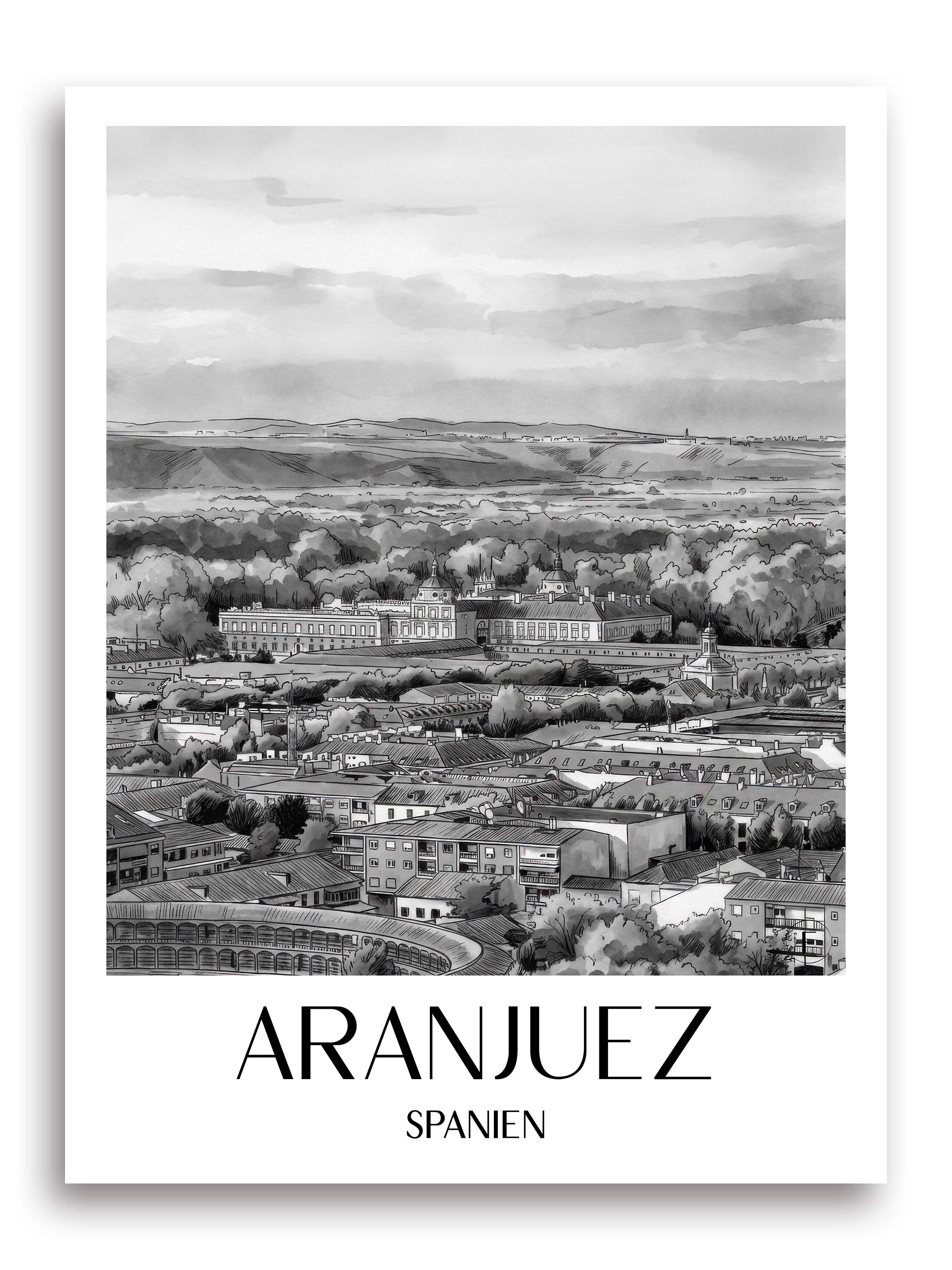 aranjuez-spanien-spanien-poster-aquarell-schwarz-weiss