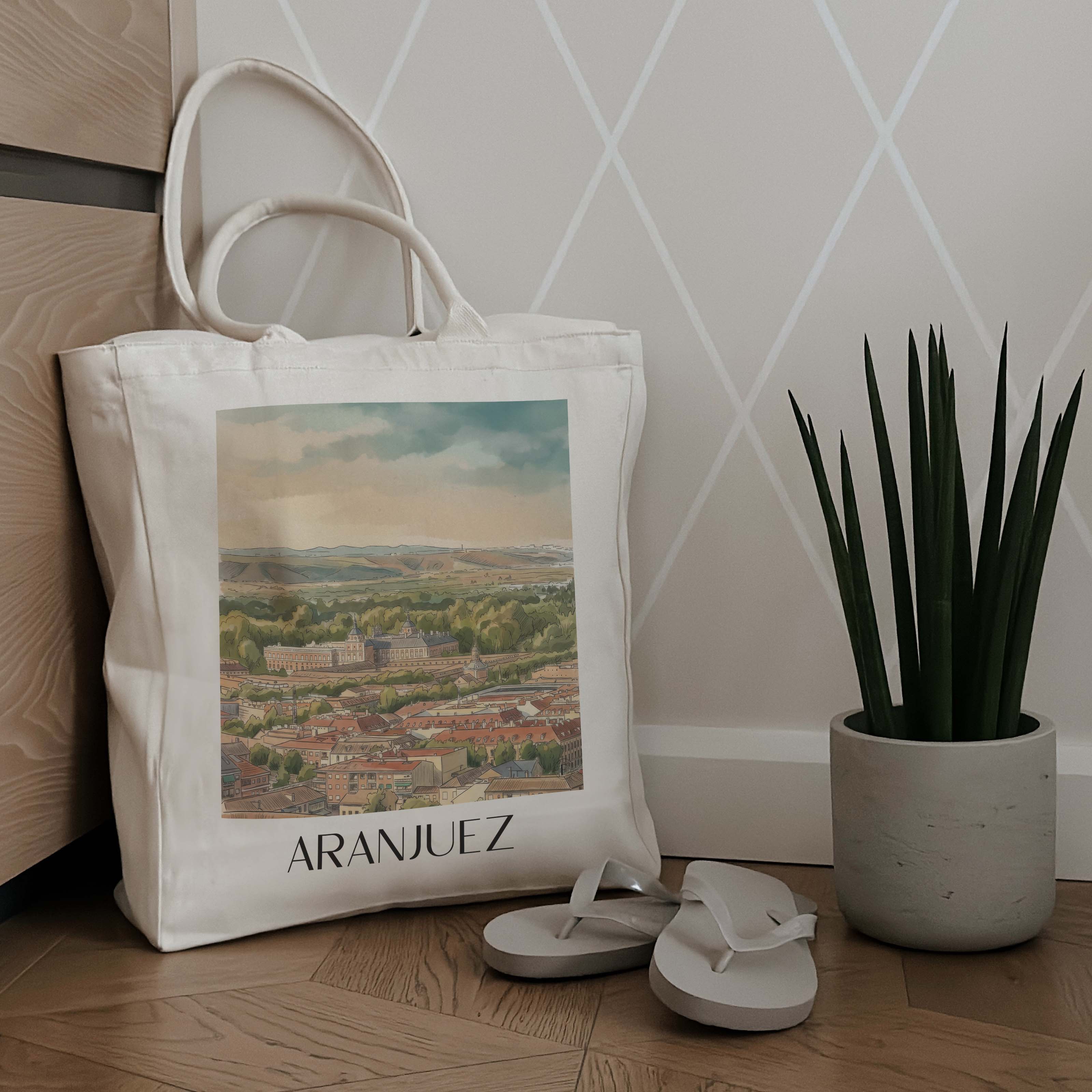 aranjuez-spanien-spanien-einkaufstasche-aquarell