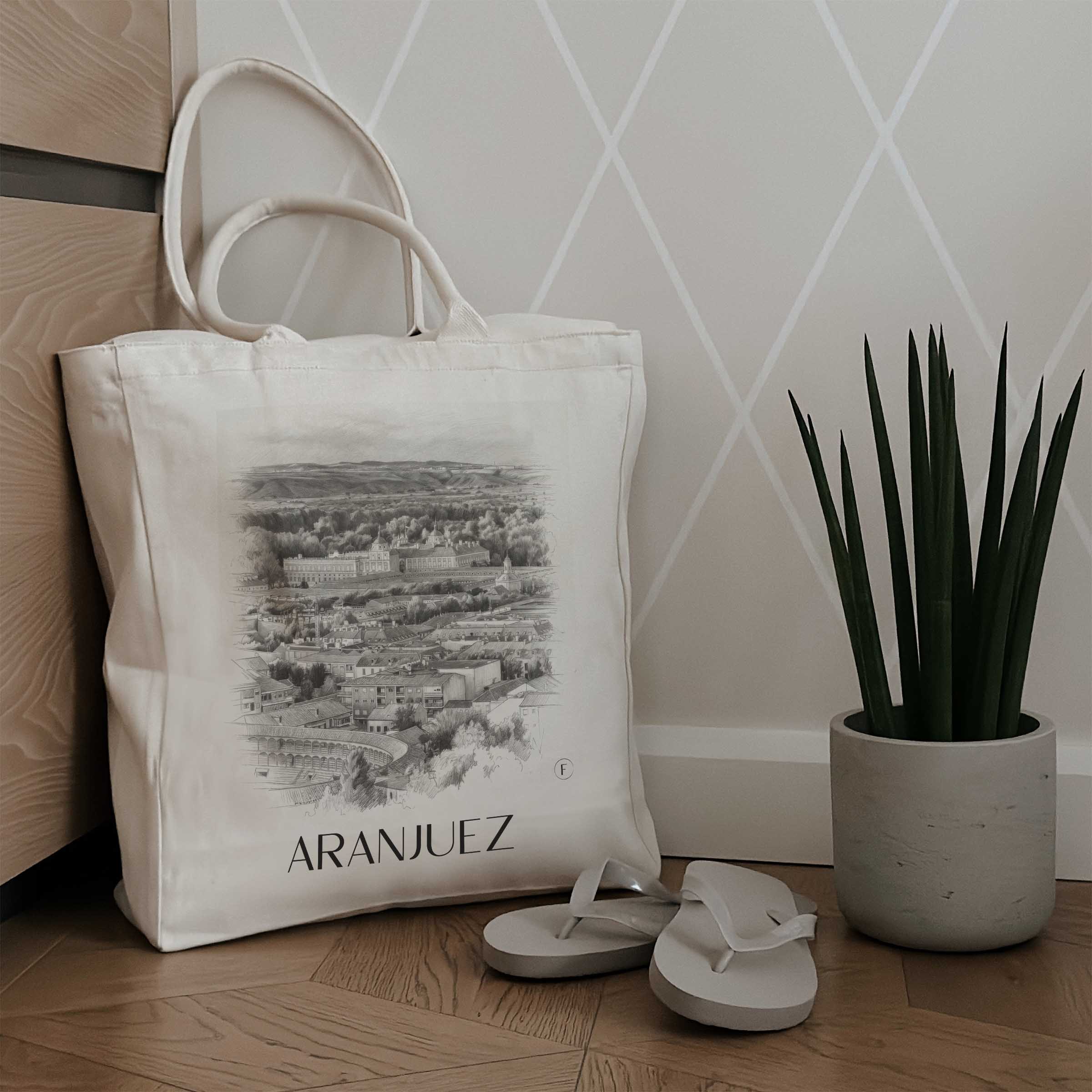 aranjuez-spanien-spanien-einkaufstasche-bleistift-zeichnung-drawing