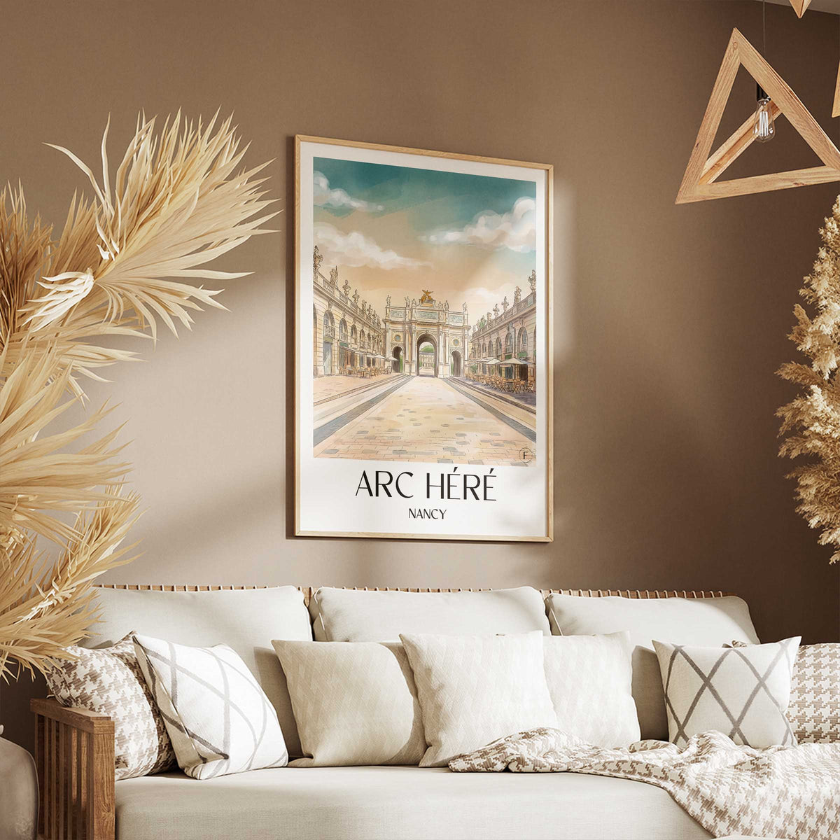 arc-héré-nancy-frankreich-poster-aquarell