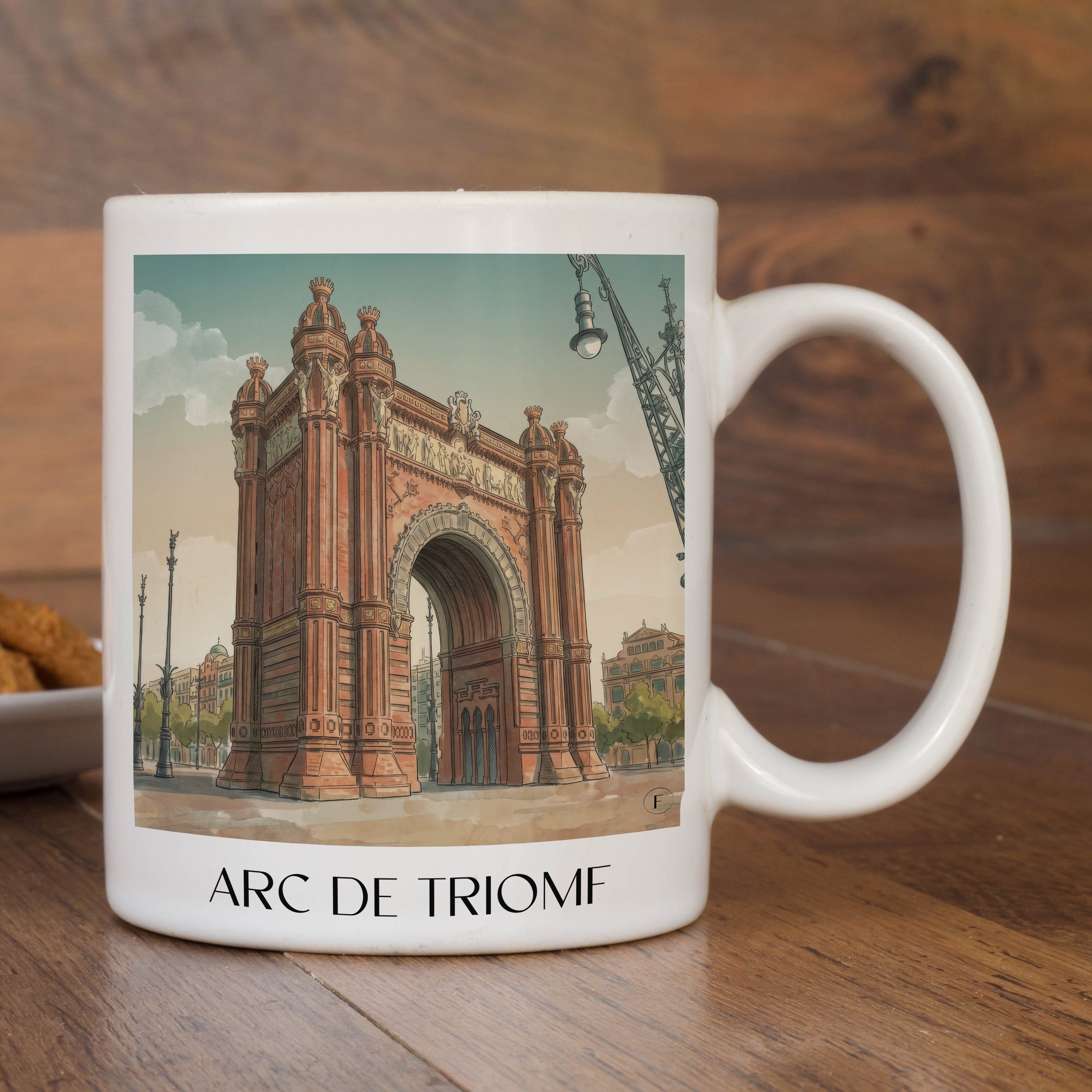 arc-de-triomf-barcelona-spanien-kaffeebecher-aquarell