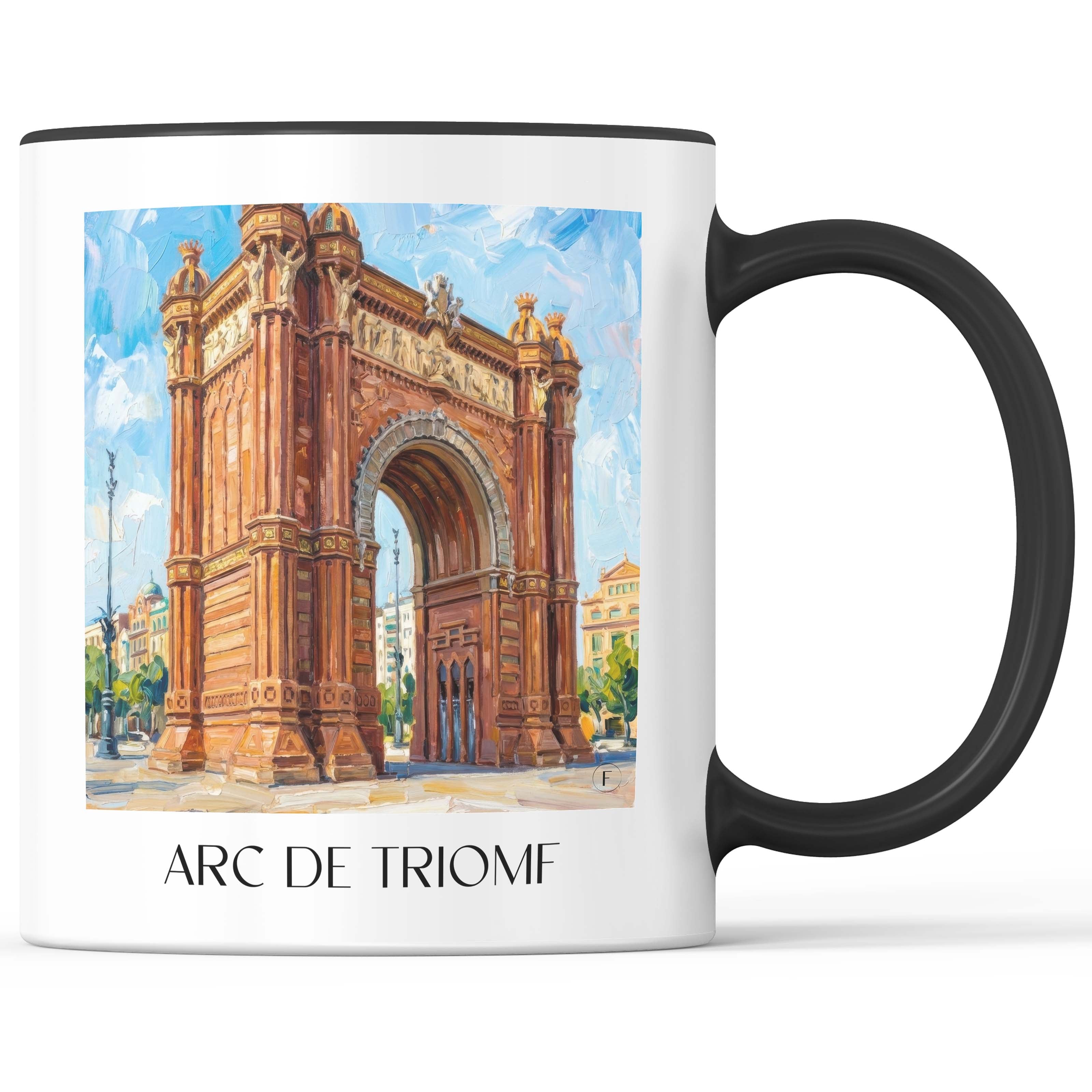 Arc de Triomf Kaffeebecher - Barcelona - Spanien Becher - Kaffeetasse im Ölgemälde Stil - favplace