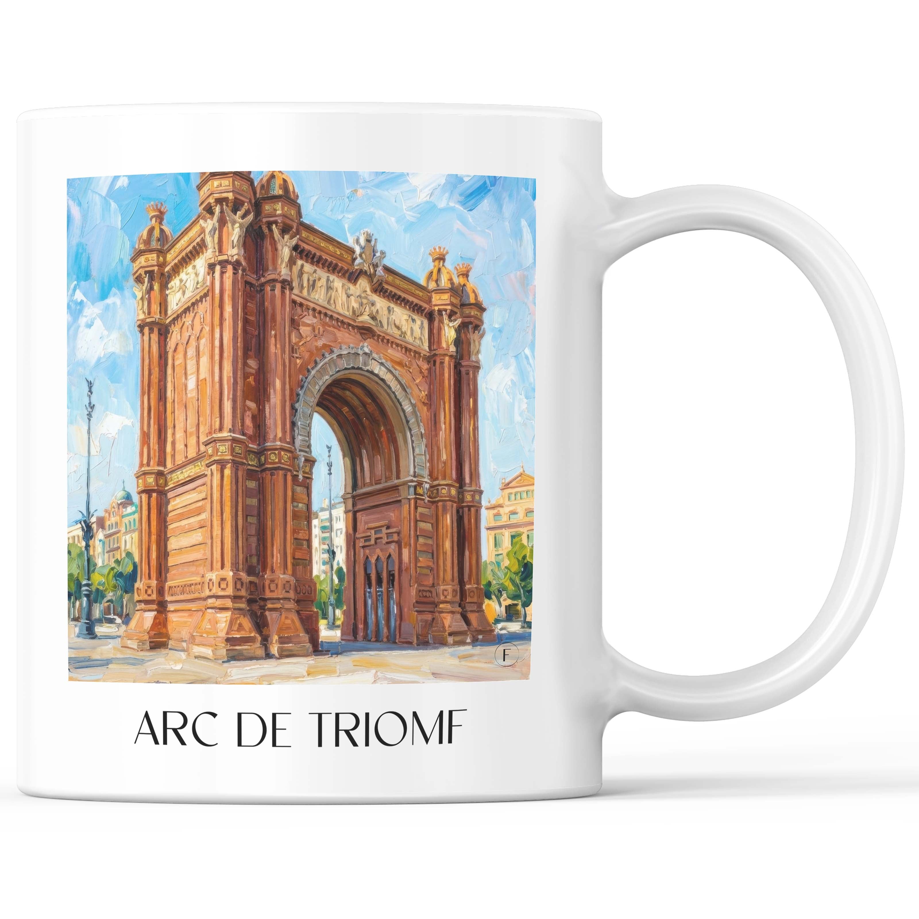 Arc de Triomf Kaffeebecher - Barcelona - Spanien Becher - Kaffeetasse im Ölgemälde Stil - favplace