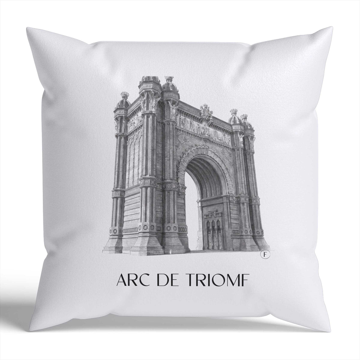 Arc de Triomf Kissenhülle - Zierkissen Bezug - Barcelona - Spanien Kissen bzw. Kissenbezug im Zeichnung Stil - favplace