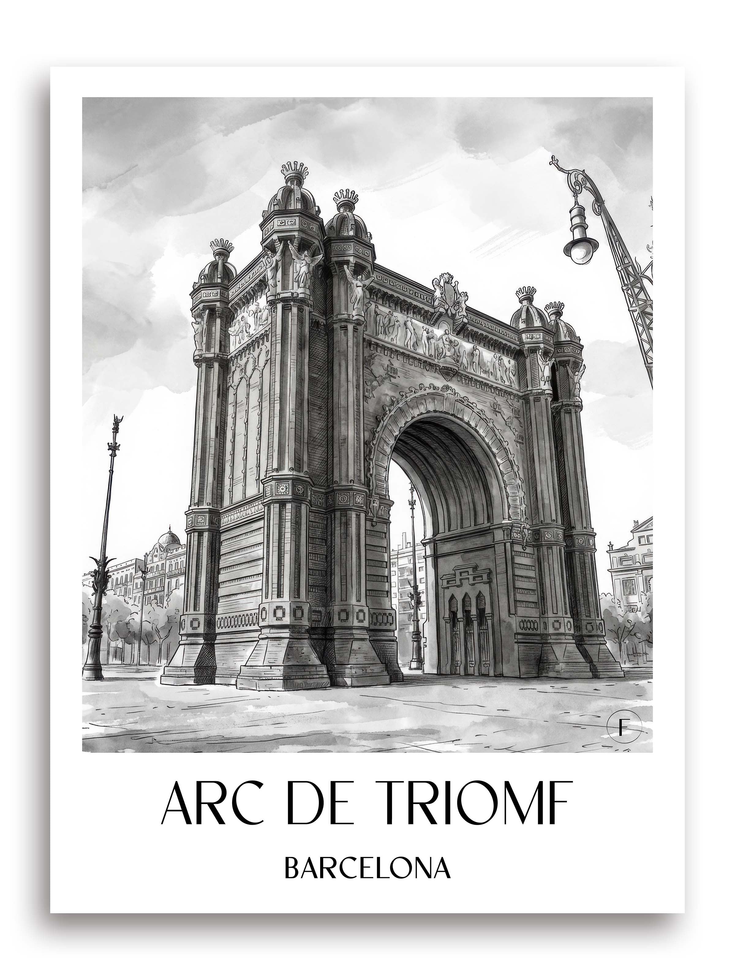 arc-de-triomf-barcelona-spanien-poster-aquarell-schwarz-weiss