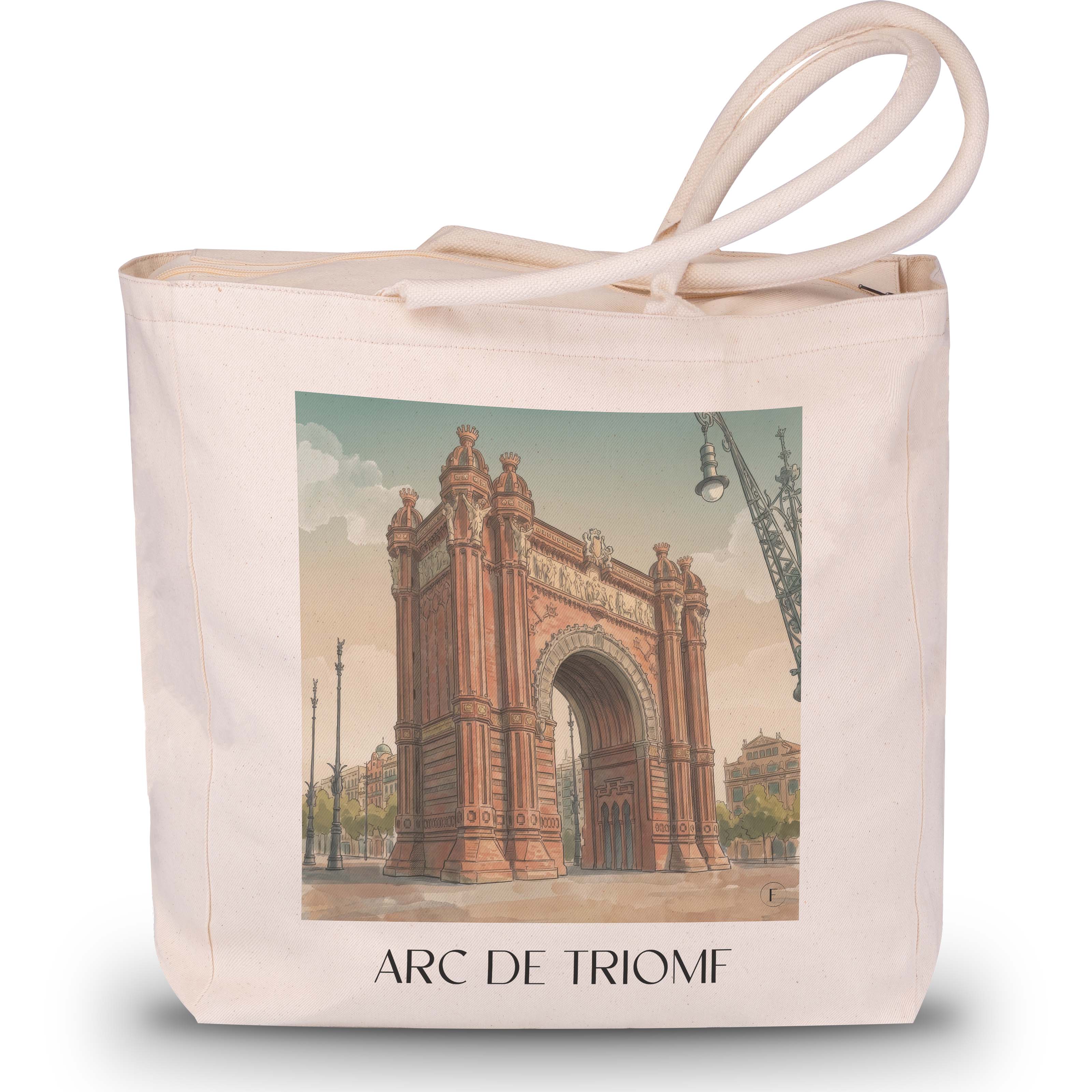 arc-de-triomf-barcelona-spanien-einkaufstasche-aquarell