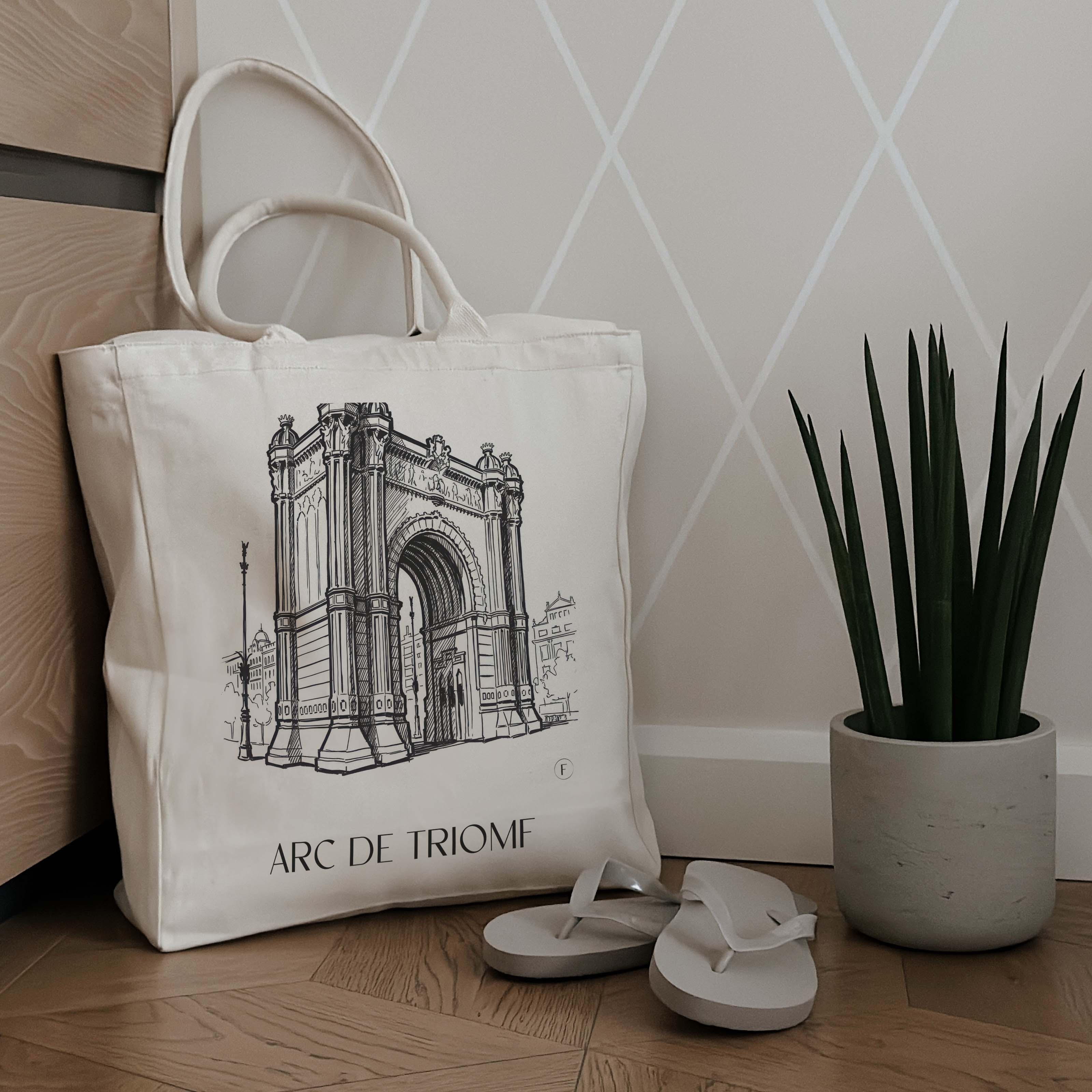 arc-de-triomf-barcelona-spanien-einkaufstasche-skizze