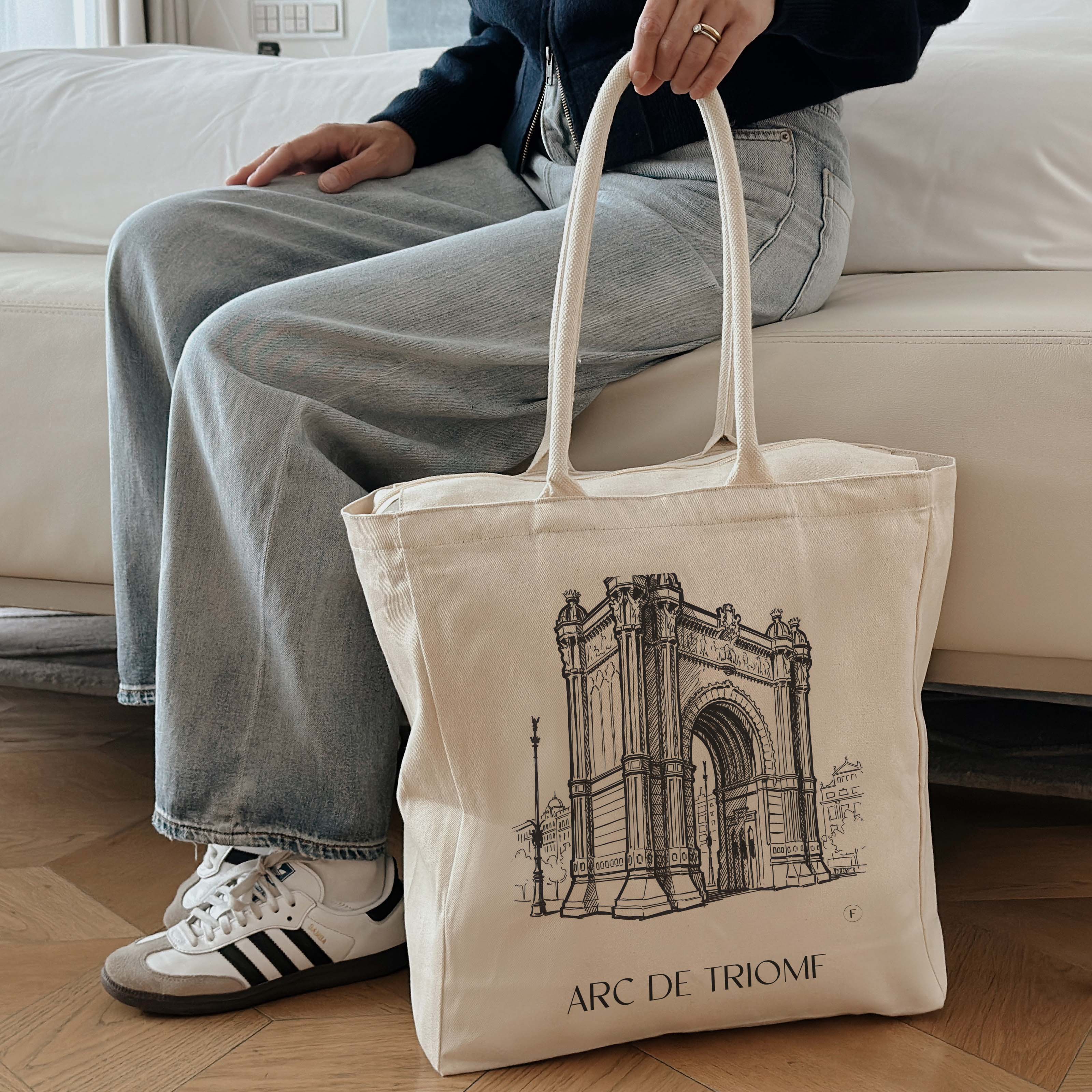arc-de-triomf-barcelona-spanien-einkaufstasche-skizze