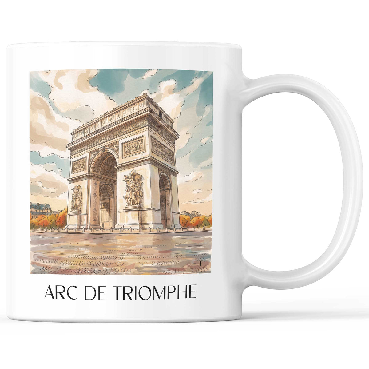 Arc de Triomphe Kaffeebecher - Paris - Frankreich Becher - Kaffeetasse im Aquarell Stil
