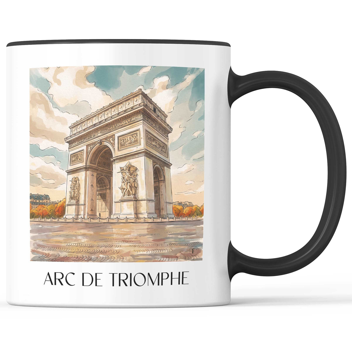 Arc de Triomphe Kaffeebecher - Paris - Frankreich Becher - Kaffeetasse im Aquarell Stil