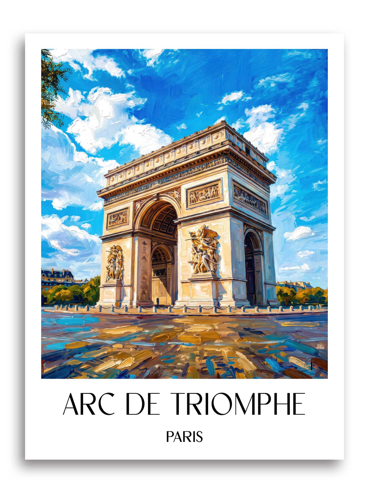 Arc de Triomphe Poster - Paris - Frankreich Kunstdruck - Ölgemälde von A4 bis A1 - favplace