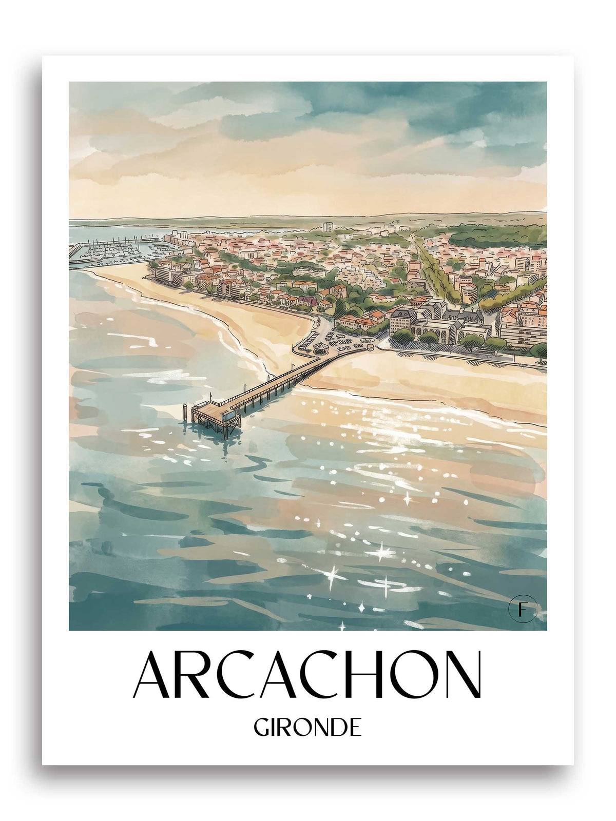 arcachon-gironde-frankreich-poster-aquarell