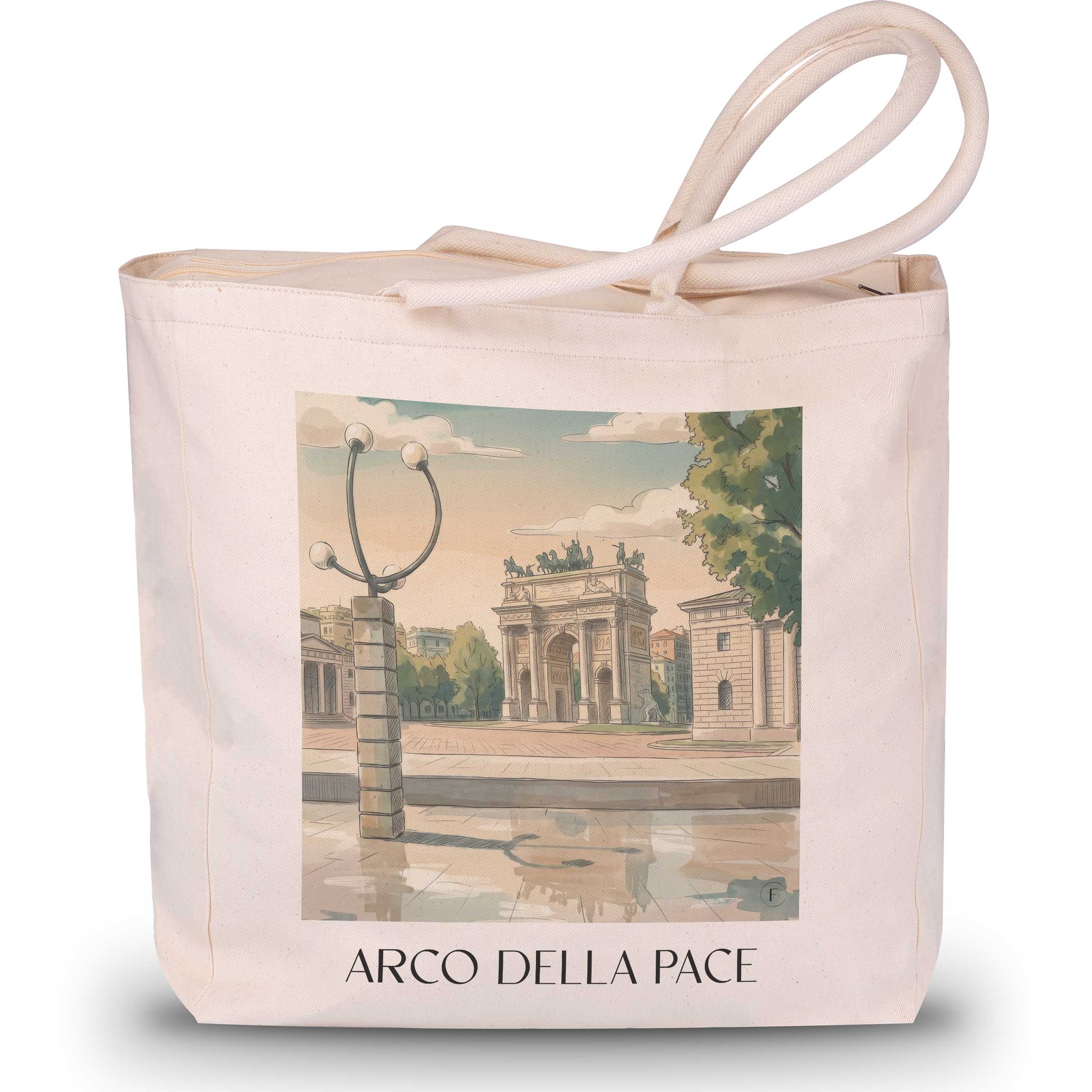 arco-della-pace-mailand-italien-einkaufstasche-aquarell