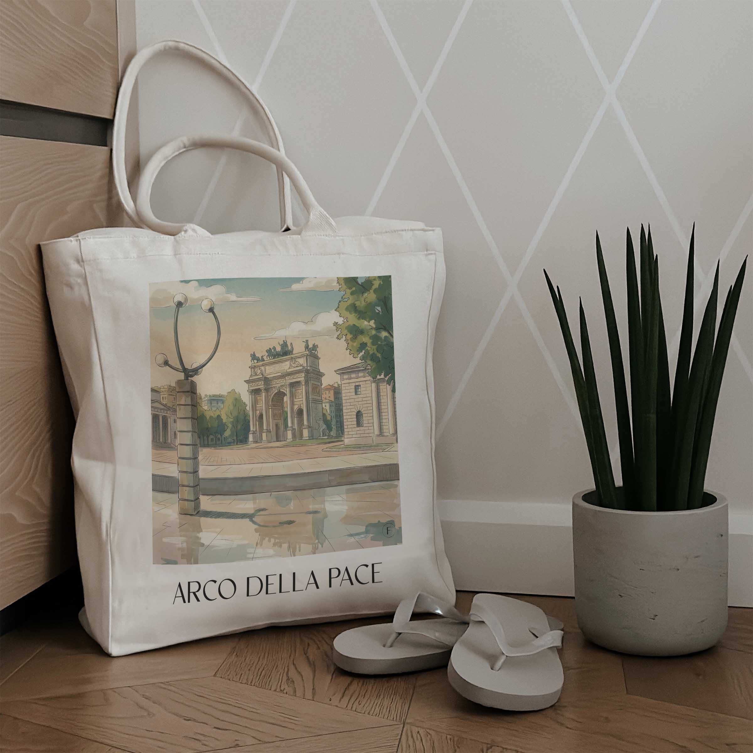 arco-della-pace-mailand-italien-einkaufstasche-aquarell