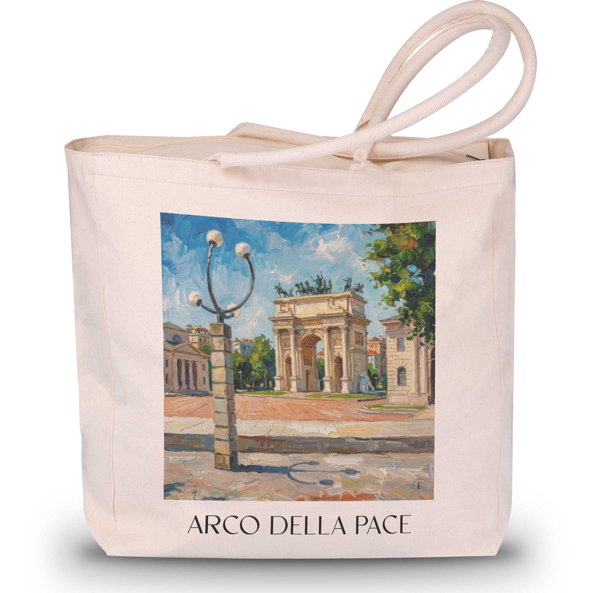 Arco della Pace Shopping Tasche - Mailand - Italien Tote Bag - Einkaufstasche im Ölgemälde Stil - favplace