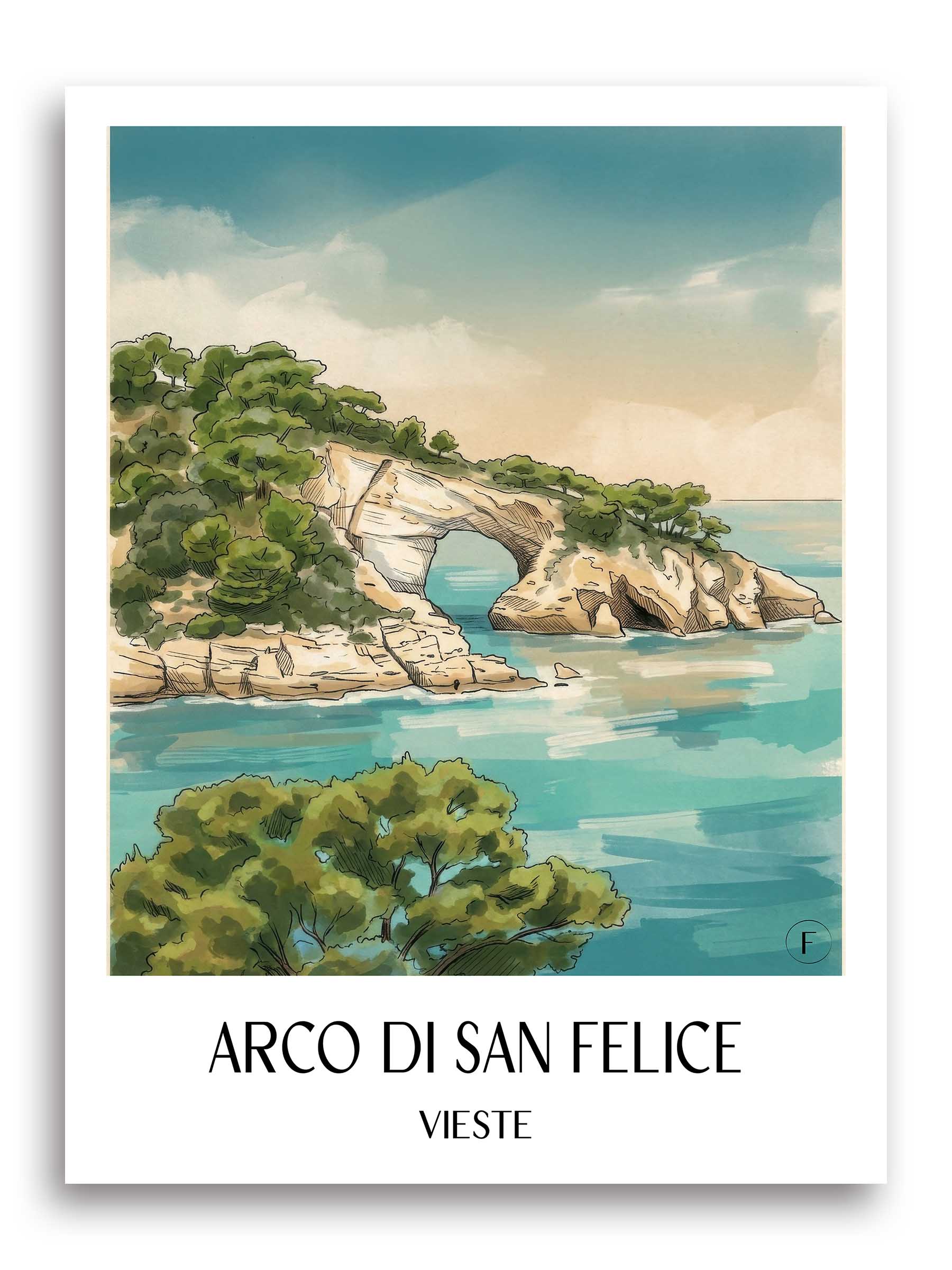 arco-di-san-felice-vieste-italien-poster-aquarell
