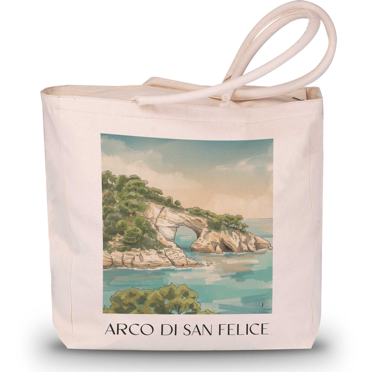 Arco di San Felice Shopping Tasche - Vieste - Italien Tote Bag - Einkaufstasche im Aquarell Stil - favplace