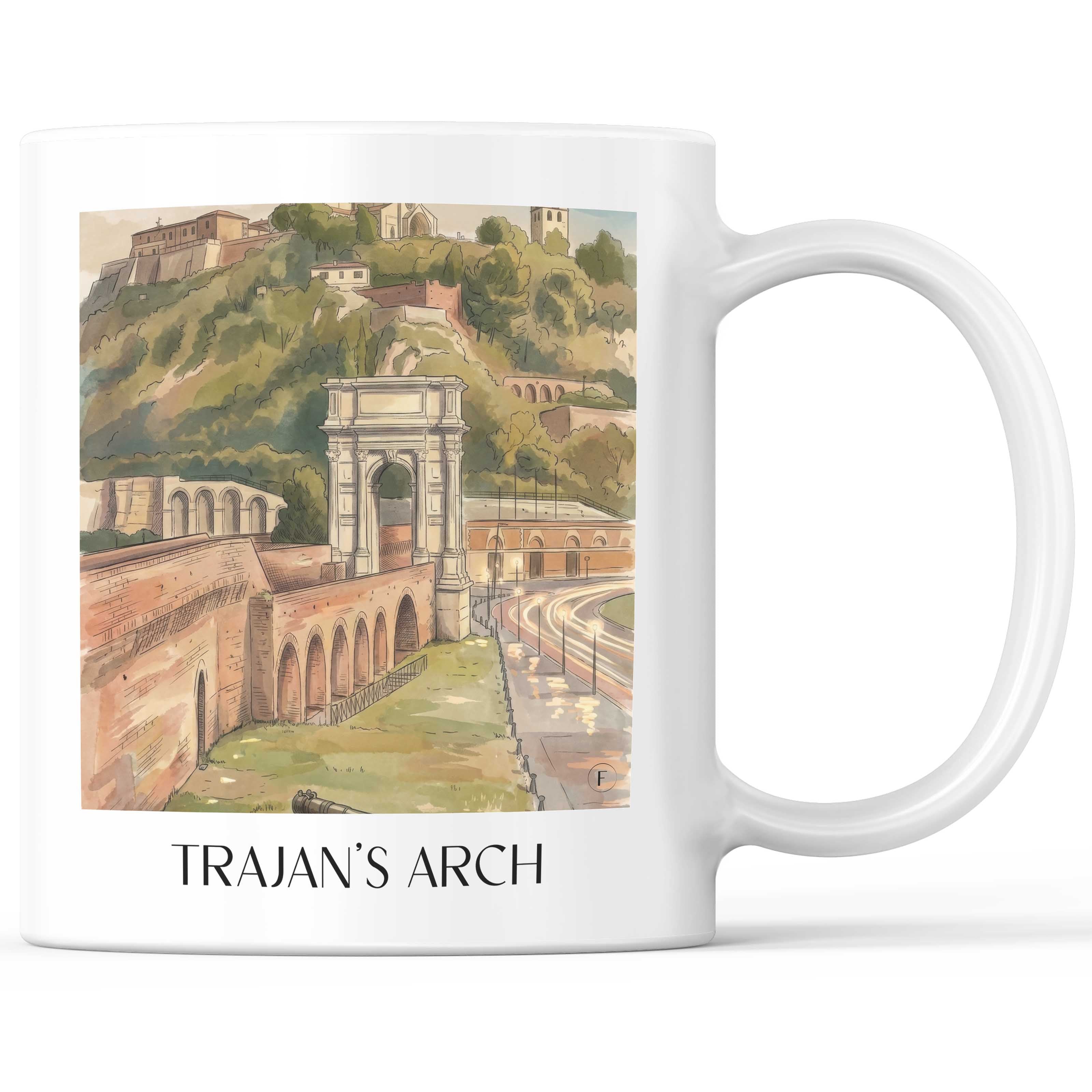Arco di Traiano Kaffeebecher - Ancona - Italien Becher - Kaffeetasse im Aquarell Stil - favplace