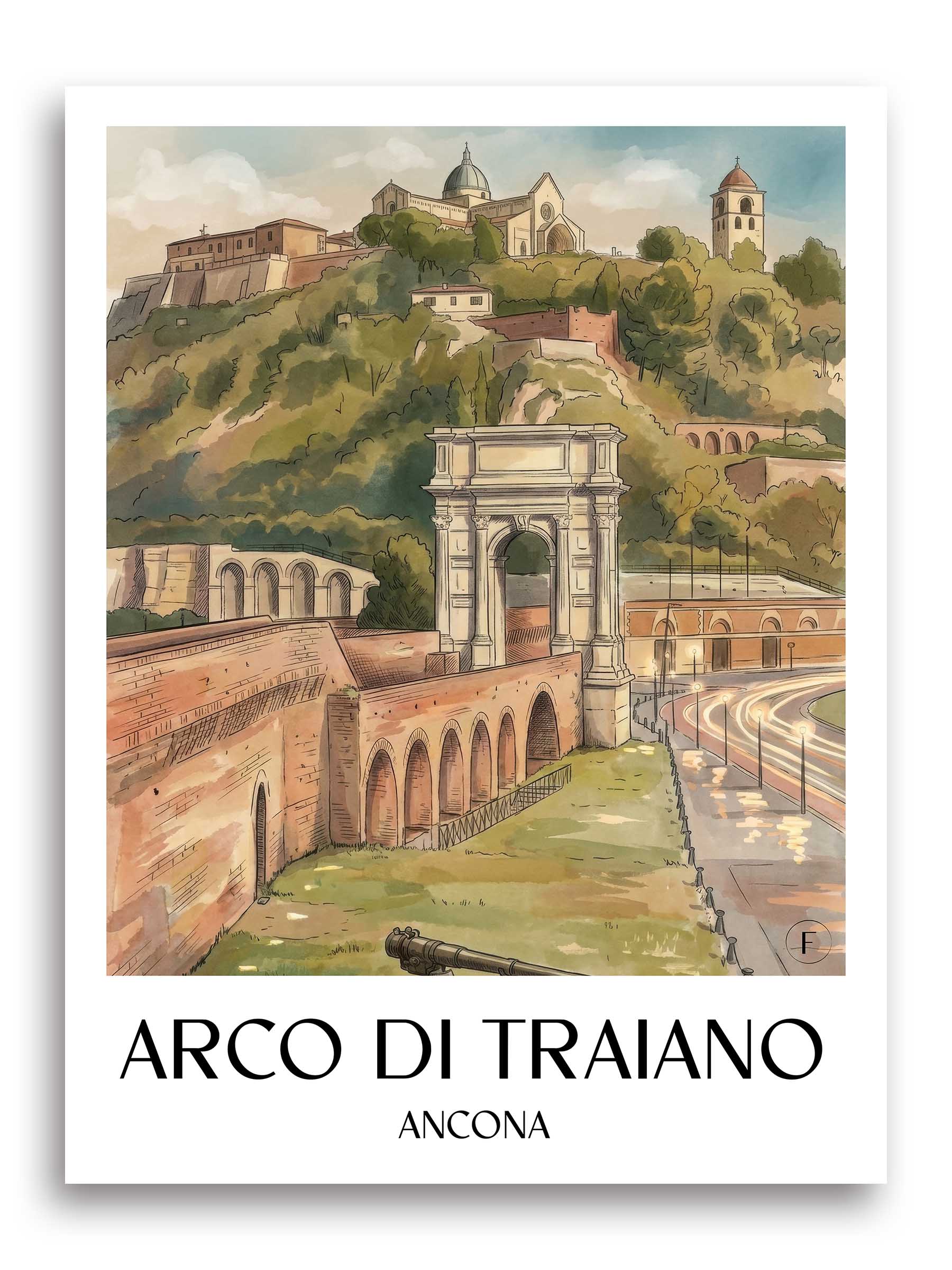 arco-di-traiano-ancona-italien-poster-aquarell