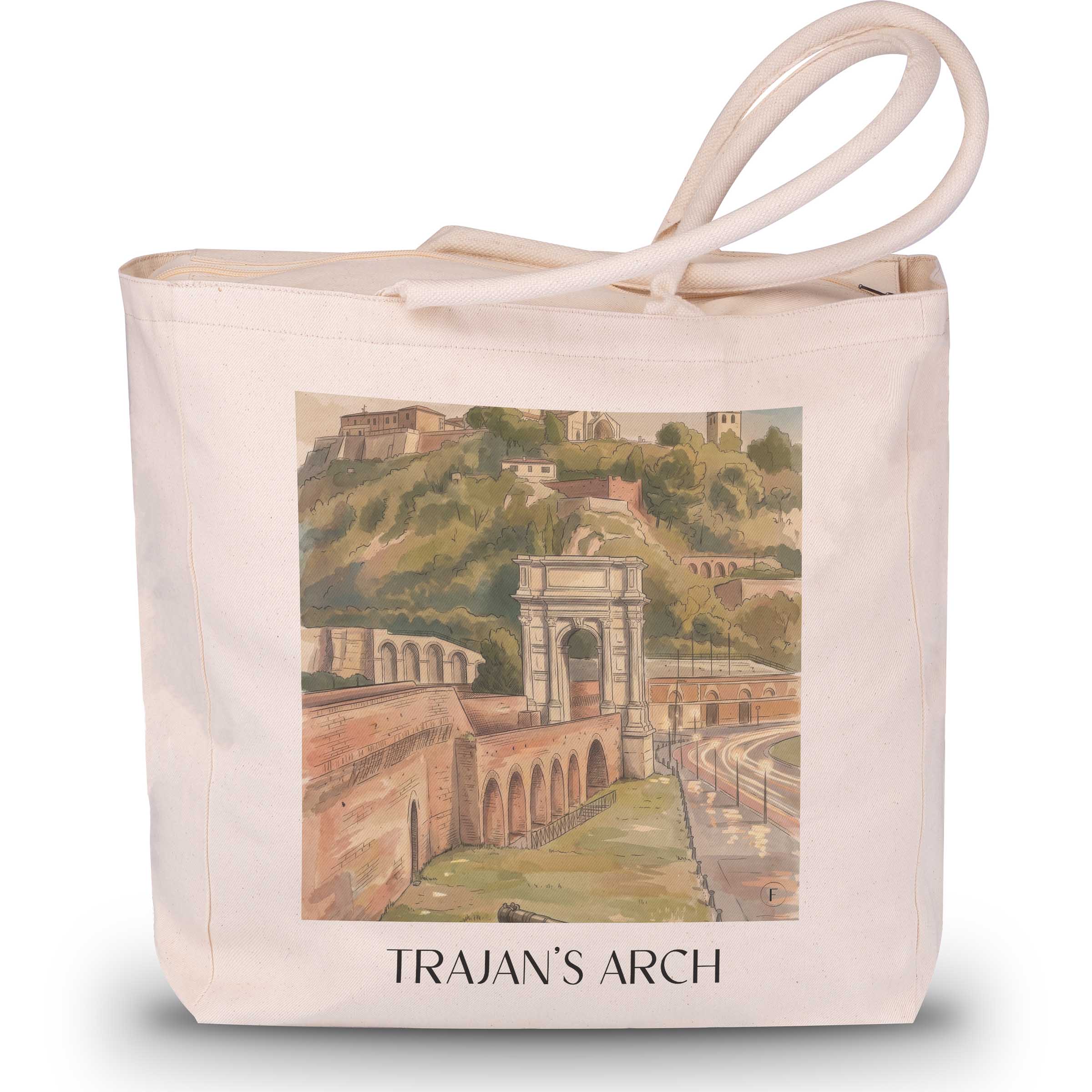 Arco di Traiano Shopping Tasche - Ancona - Italien Tote Bag - Einkaufstasche im Aquarell Stil - favplace