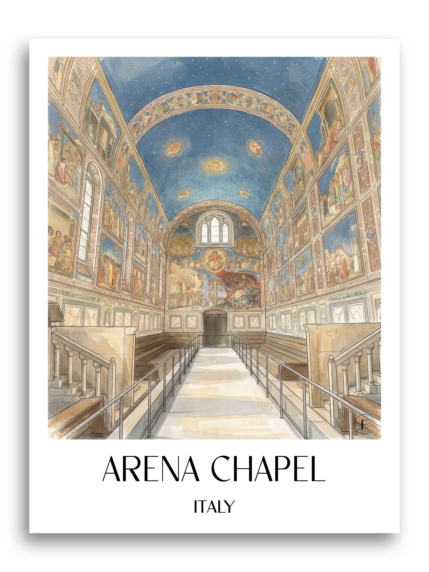 Arenakapelle Poster - Padua - Italien Kunstdruck - Aquarell von A4 bis A1 - favplace