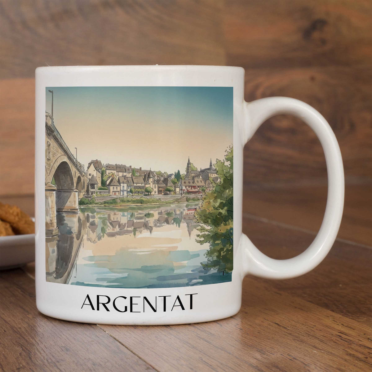 argentat-corrèze-frankreich-kaffeebecher-aquarell