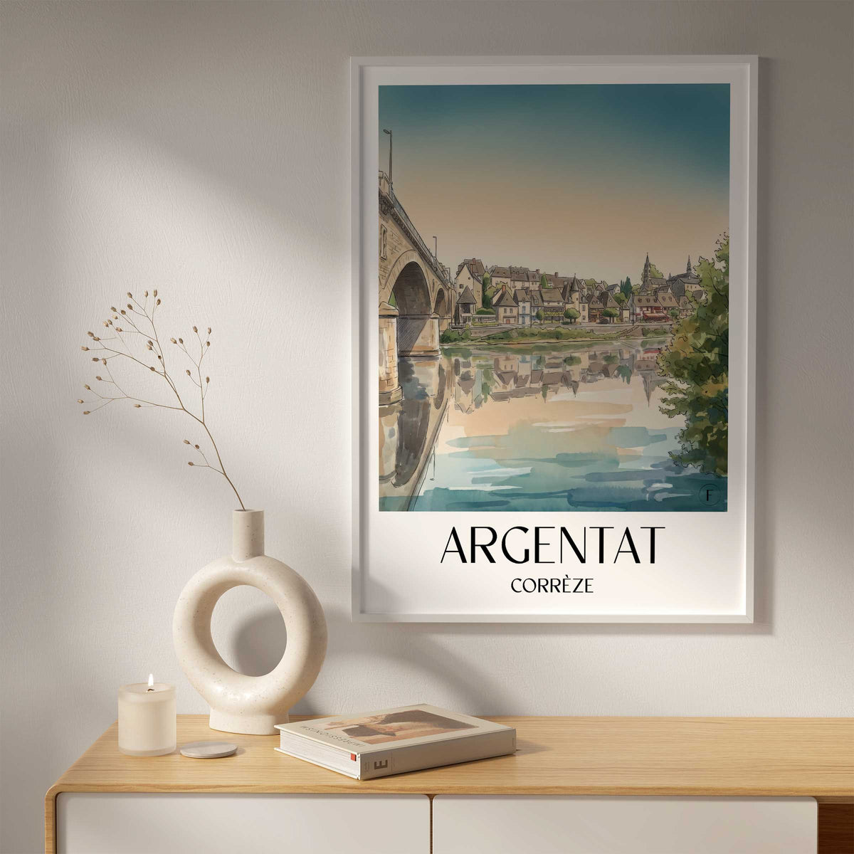 argentat-corrèze-frankreich-poster-aquarell