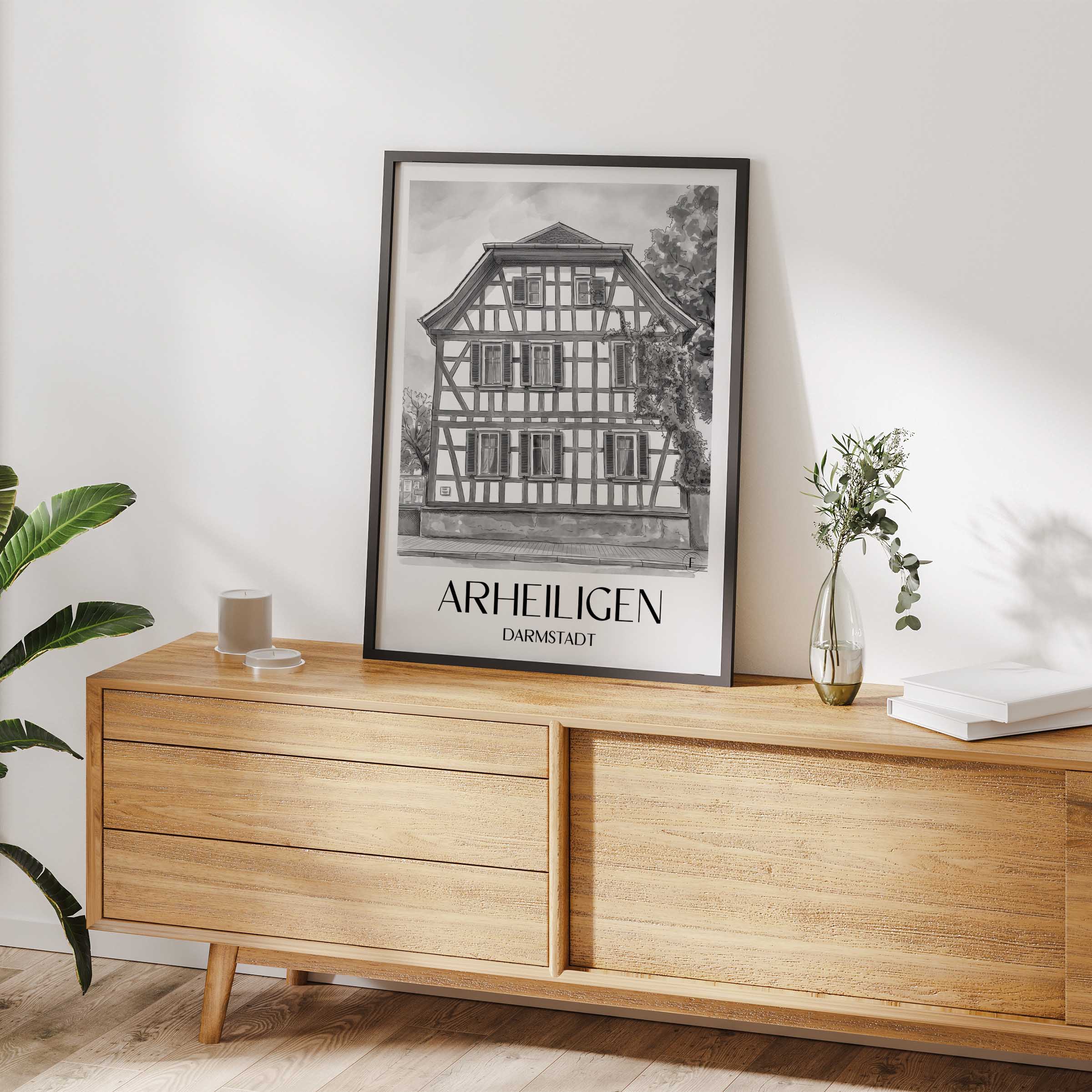 arheiligen-darmstadt-deutschland-poster-aquarell-schwarz-weiss