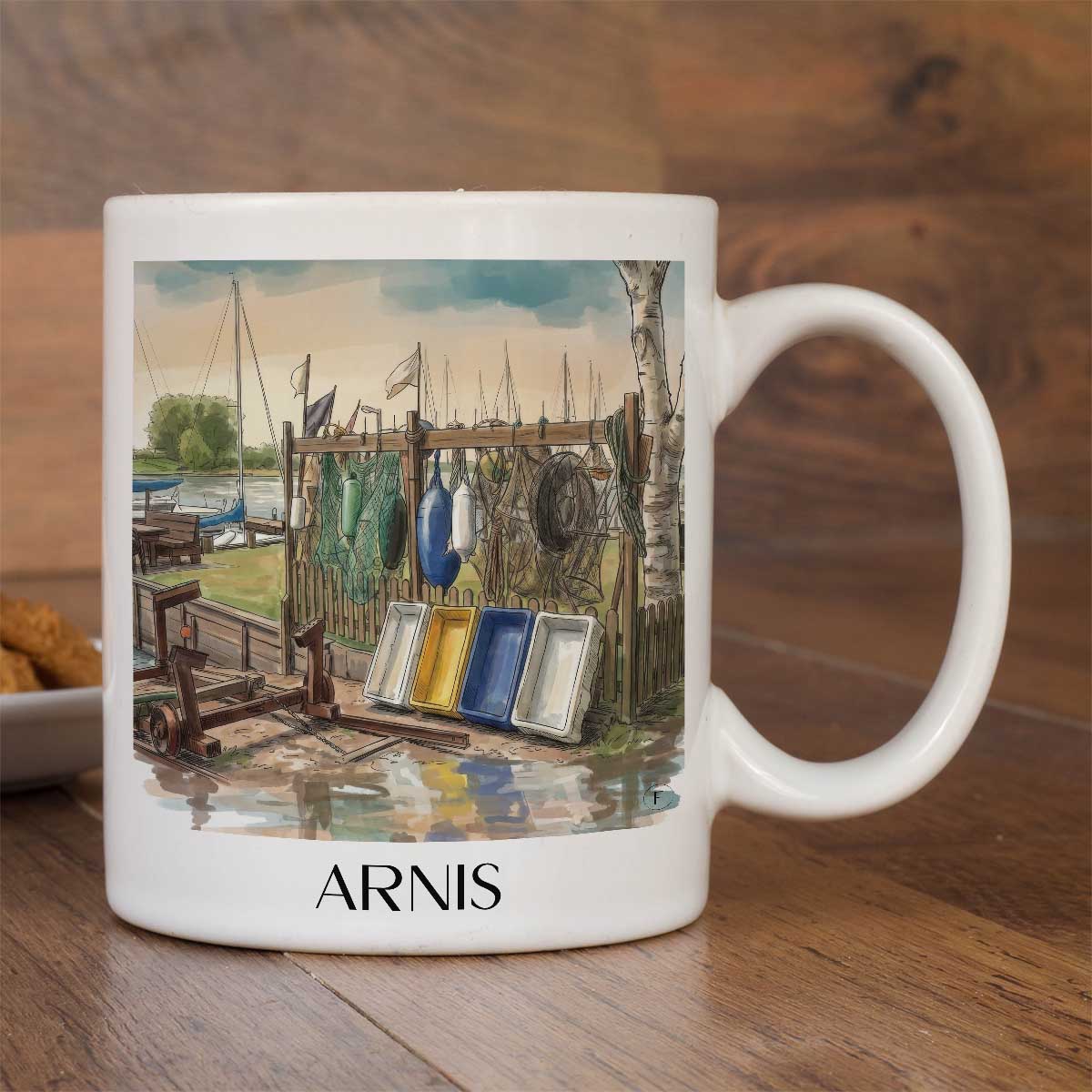 arnis-schleswig-holstein-deutschland-kaffeebecher-aquarell