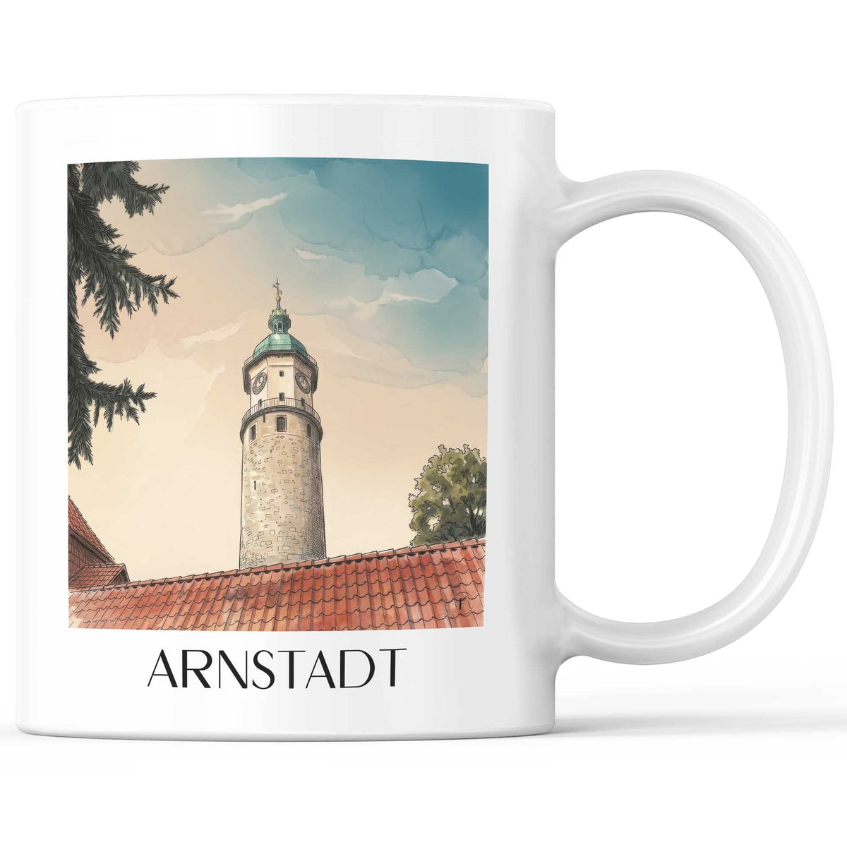 Arnstadt Kaffeebecher - Ilmtal - Deutschland Becher - Kaffeetasse im Aquarell Stil - favplace