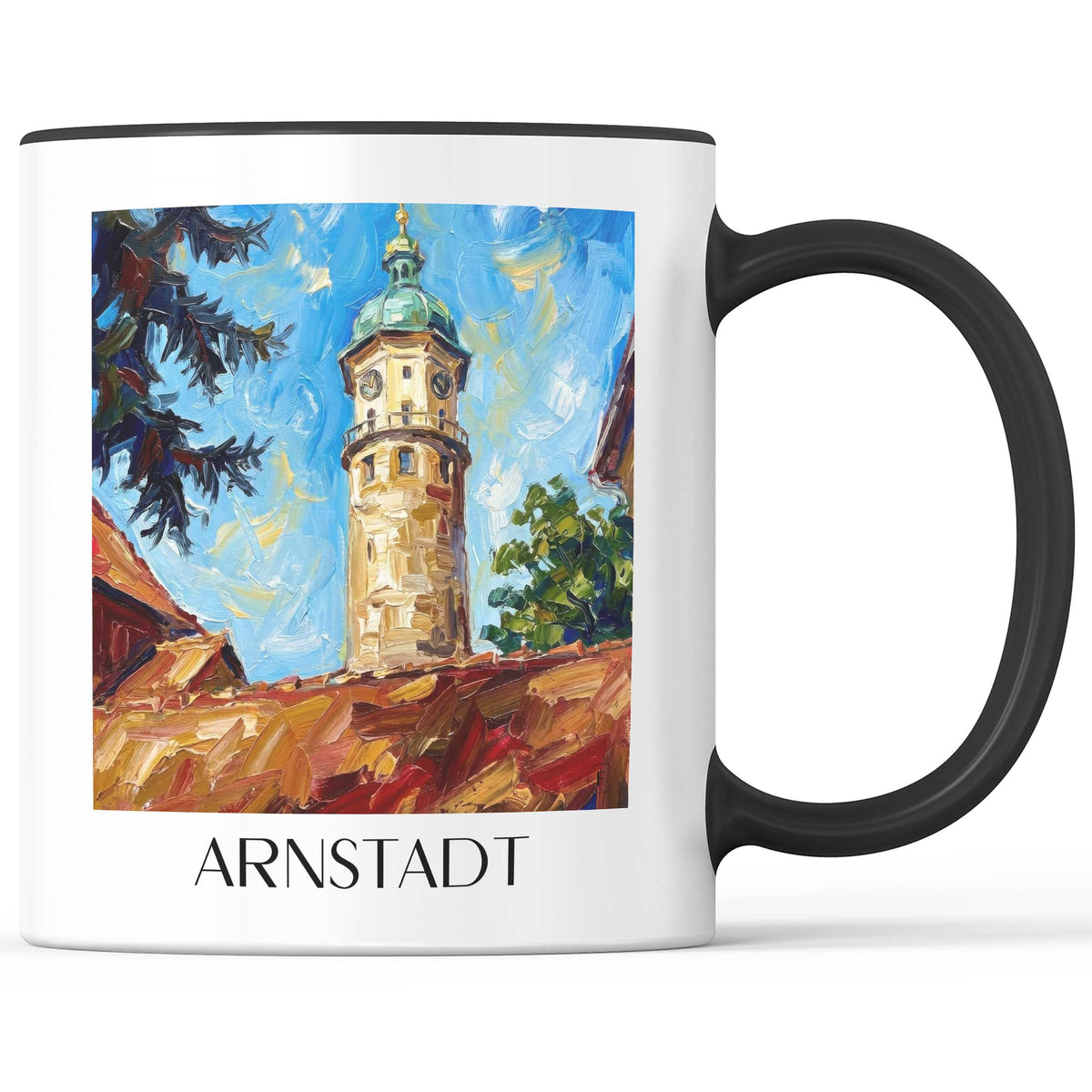 Arnstadt Kaffeebecher - Ilmtal - Deutschland Becher - Kaffeetasse im Ölgemälde Stil - favplace