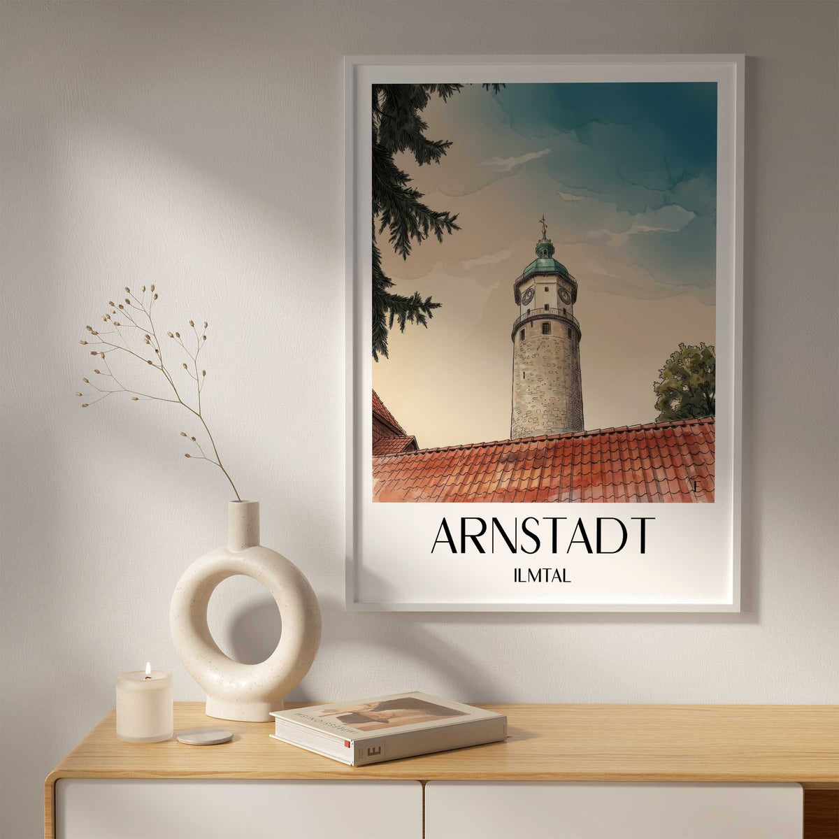 arnstadt-ilmtal-deutschland-poster-aquarell