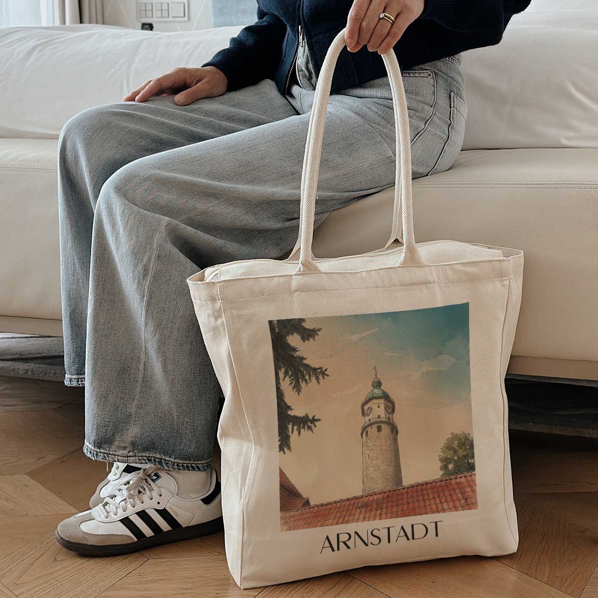 arnstadt-ilmtal-deutschland-einkaufstasche-aquarell