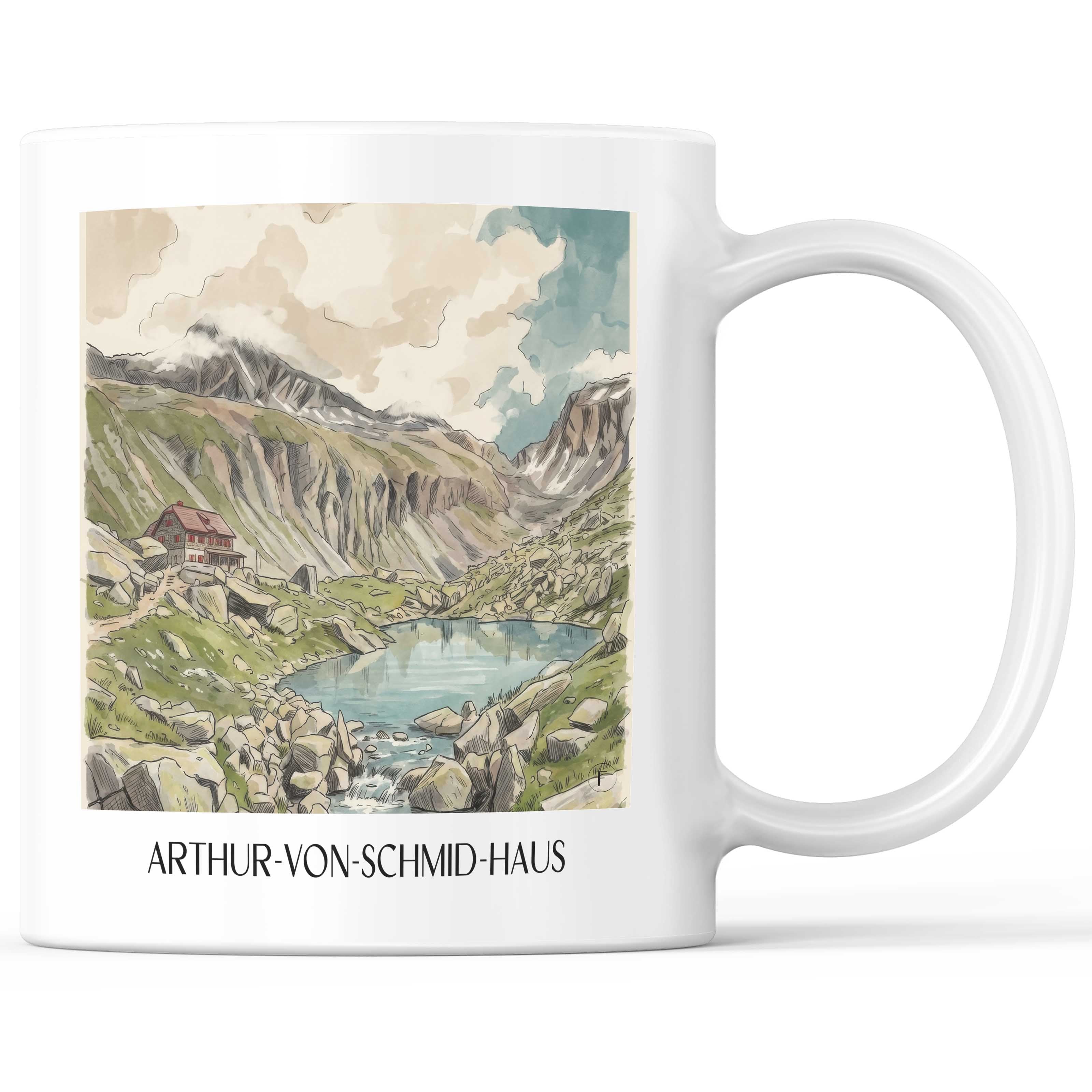 arthur-von-schmid-haus-kärnten-österreich-kaffeebecher-aquarell