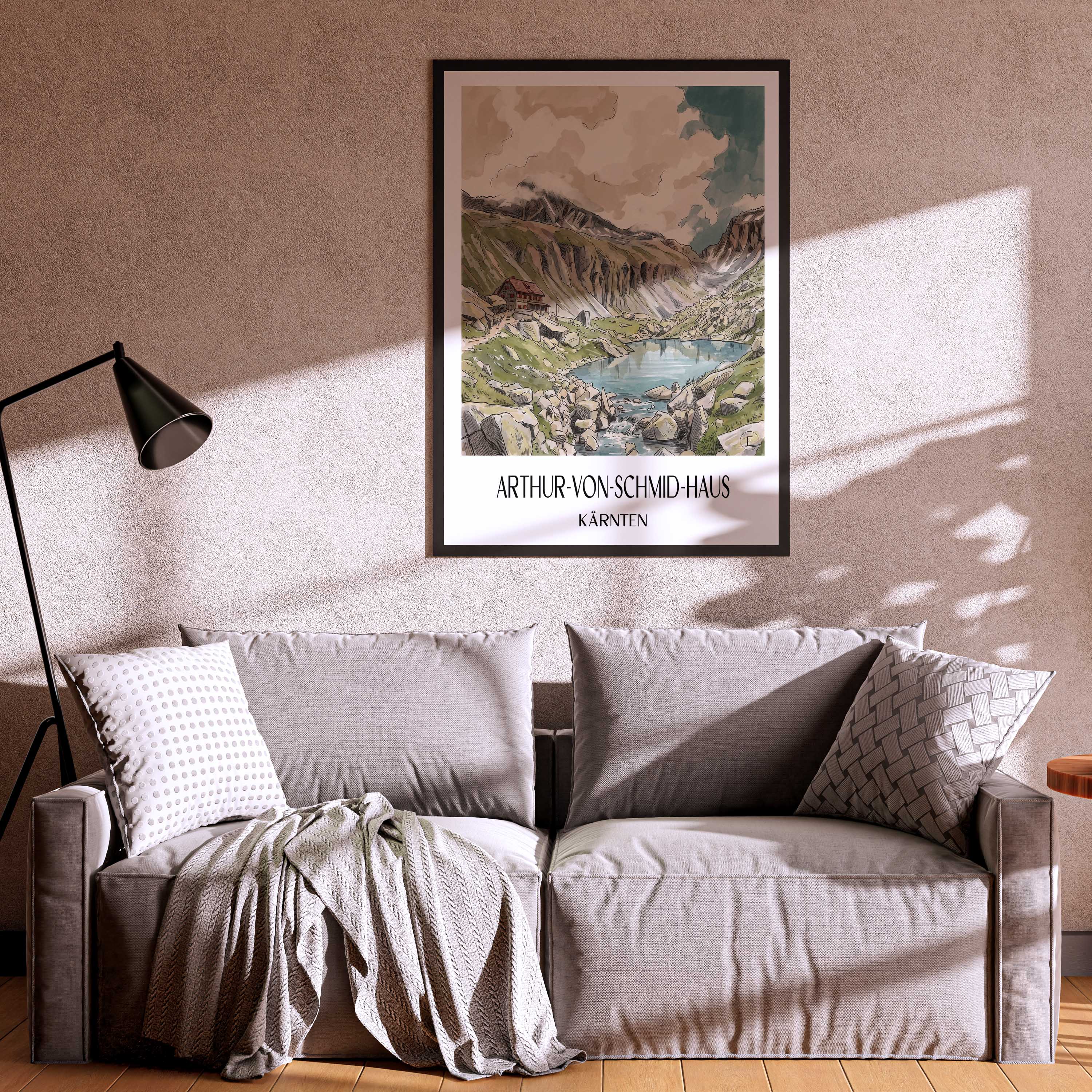 arthur-von-schmid-haus-kärnten-österreich-poster-aquarell