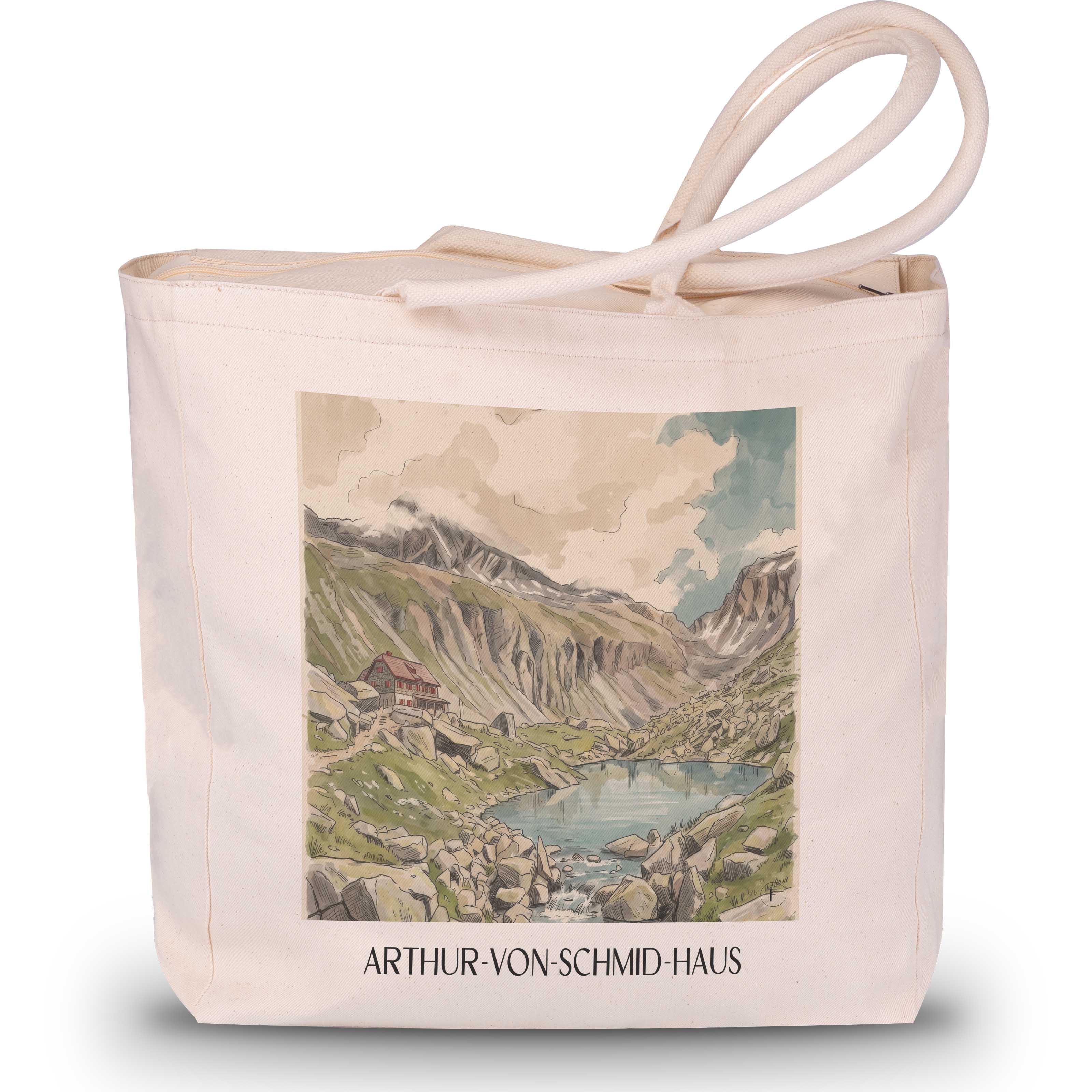 arthur-von-schmid-haus-kärnten-österreich-einkaufstasche-aquarell