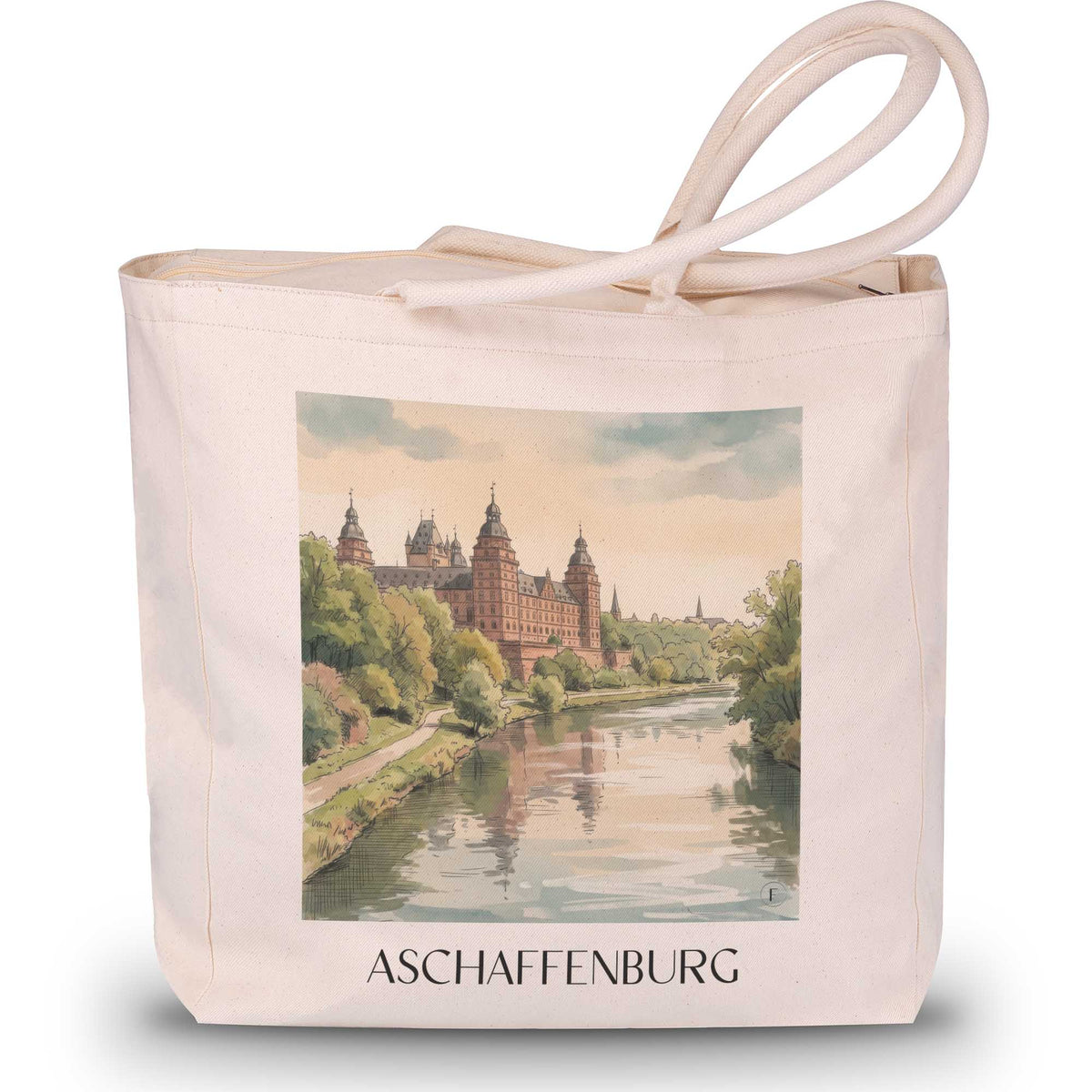 aschaffenburg-unterfranken-deutschland-einkaufstasche-aquarell