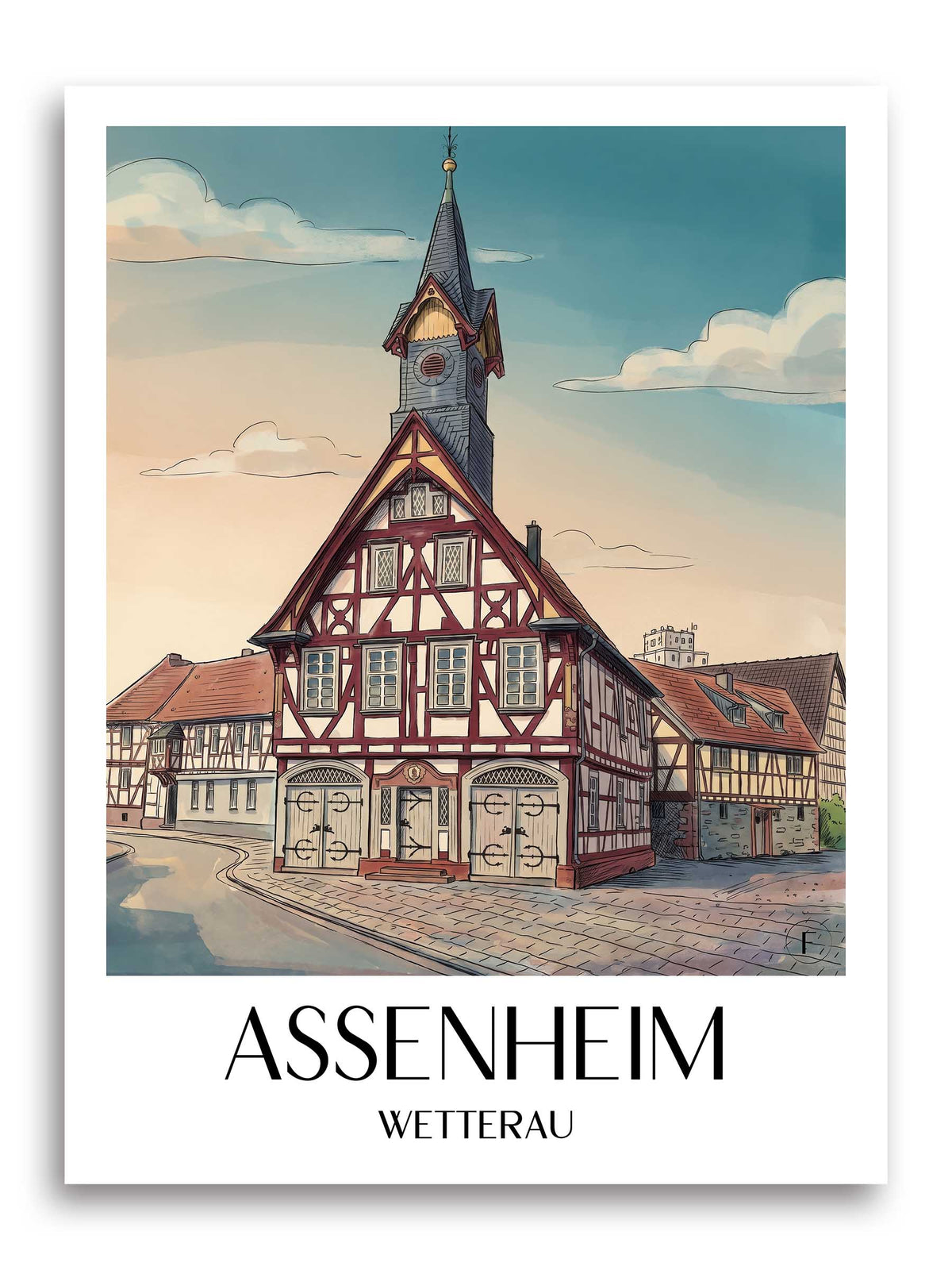 assenheim-wetterau-deutschland-poster-aquarell