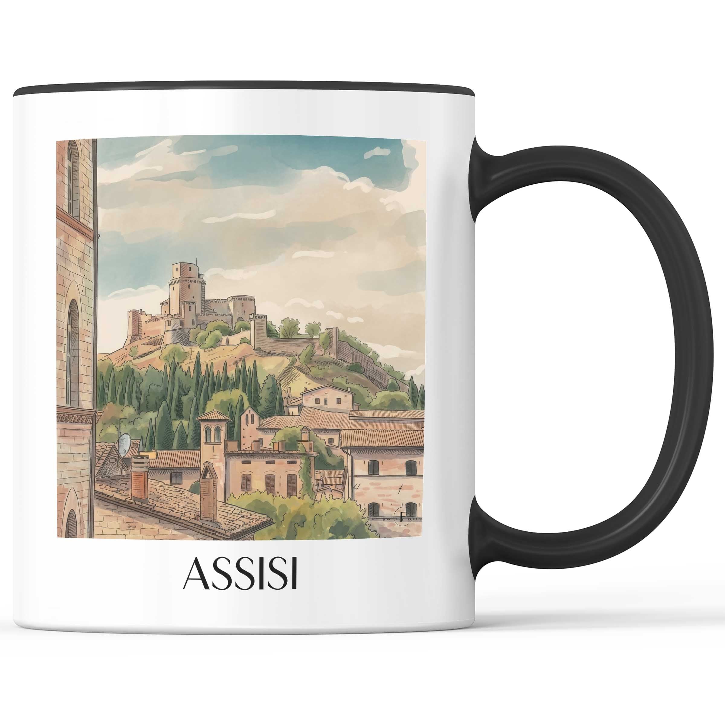 assisi-umbrien-italien-kaffeebecher-aquarell